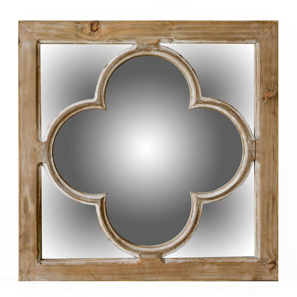 Antique Window Pane Wall Mirror 18'Squarex1'D Natural Finish