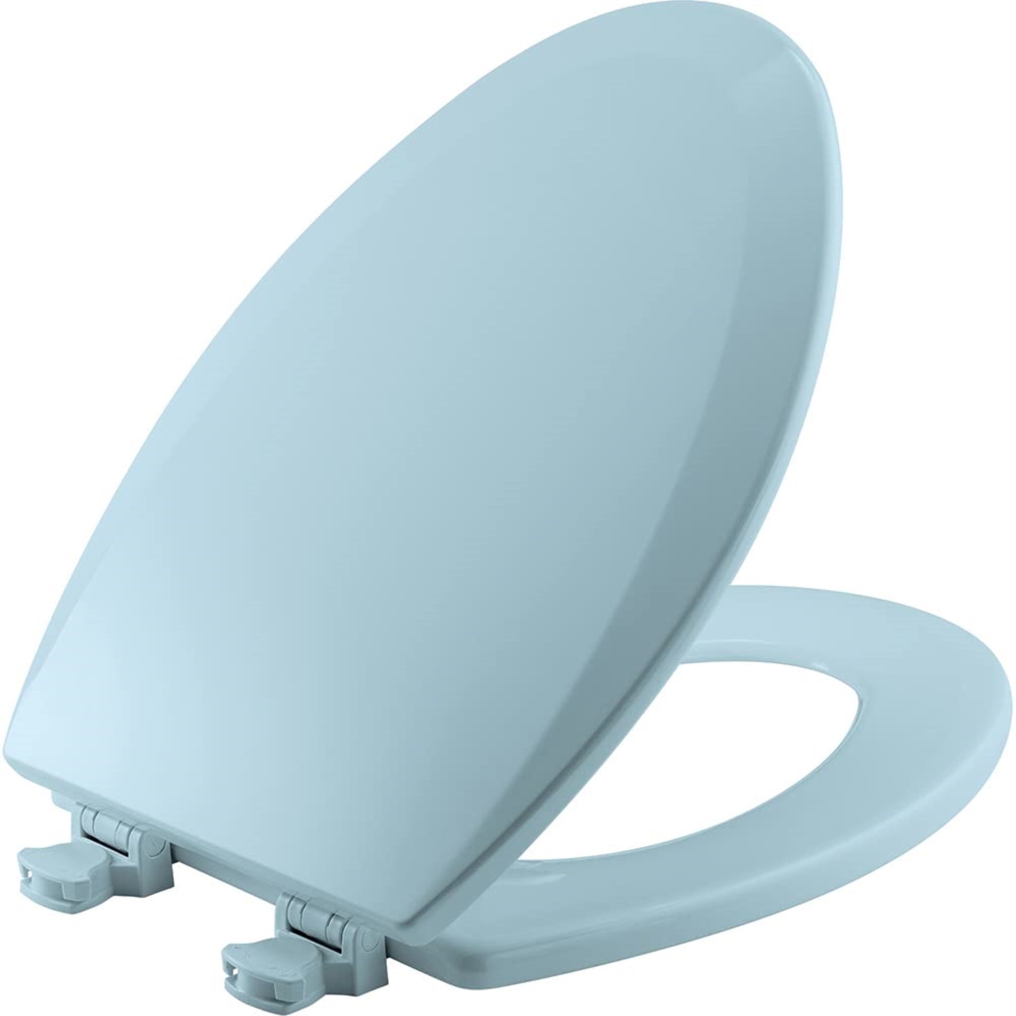 Bemis Elongated Enameled Wood Toilet Seat In Dresden Blue With Easy-Clean & Change Hinge