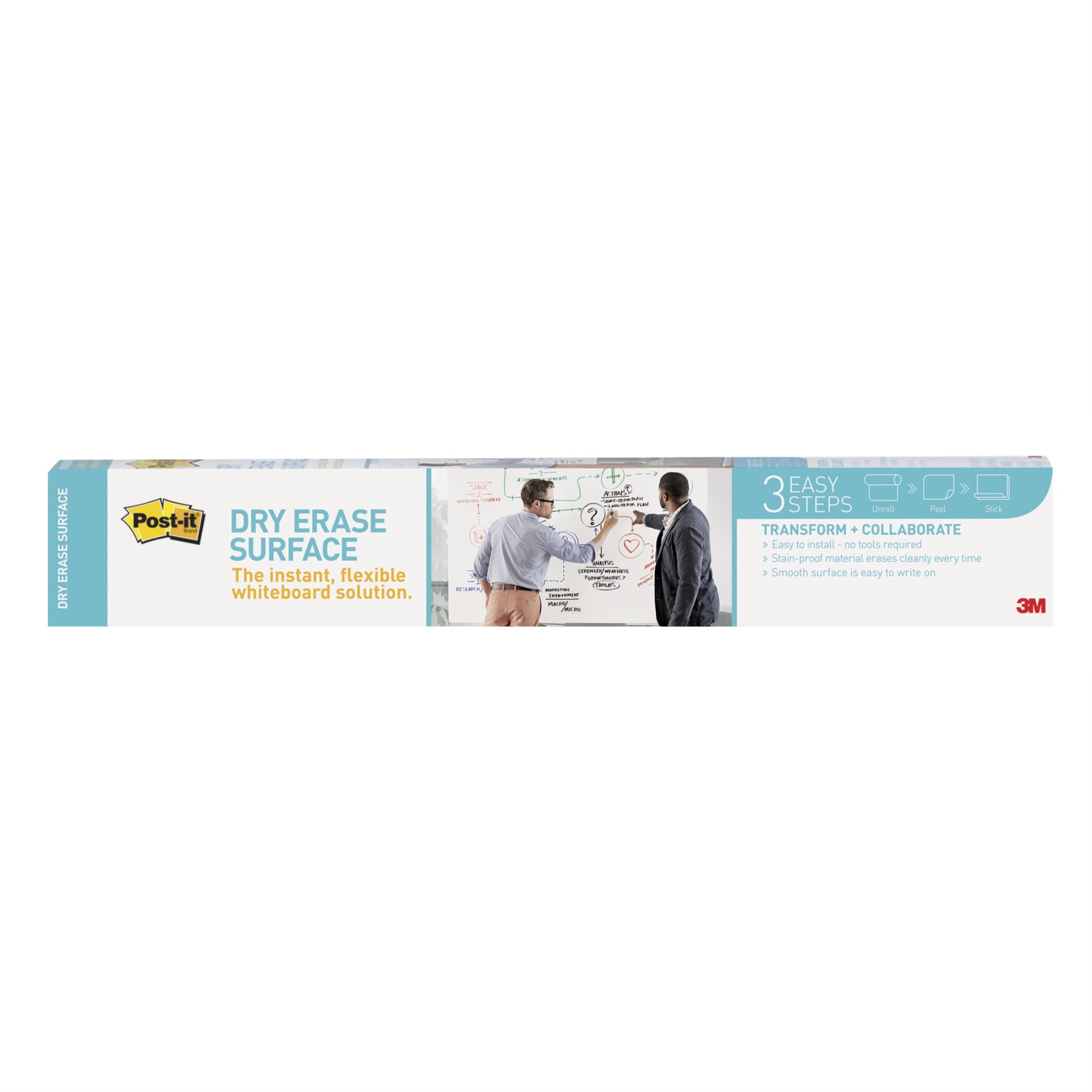 Post-It Super Sticky Dry Erase Surface, 3 X 2 Feet, White