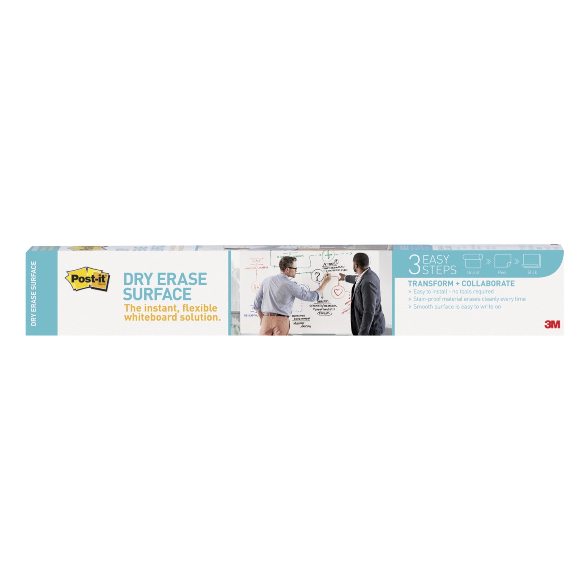 Post-It Super Sticky Dry Erase Surface, White, 4 X 3 Feet