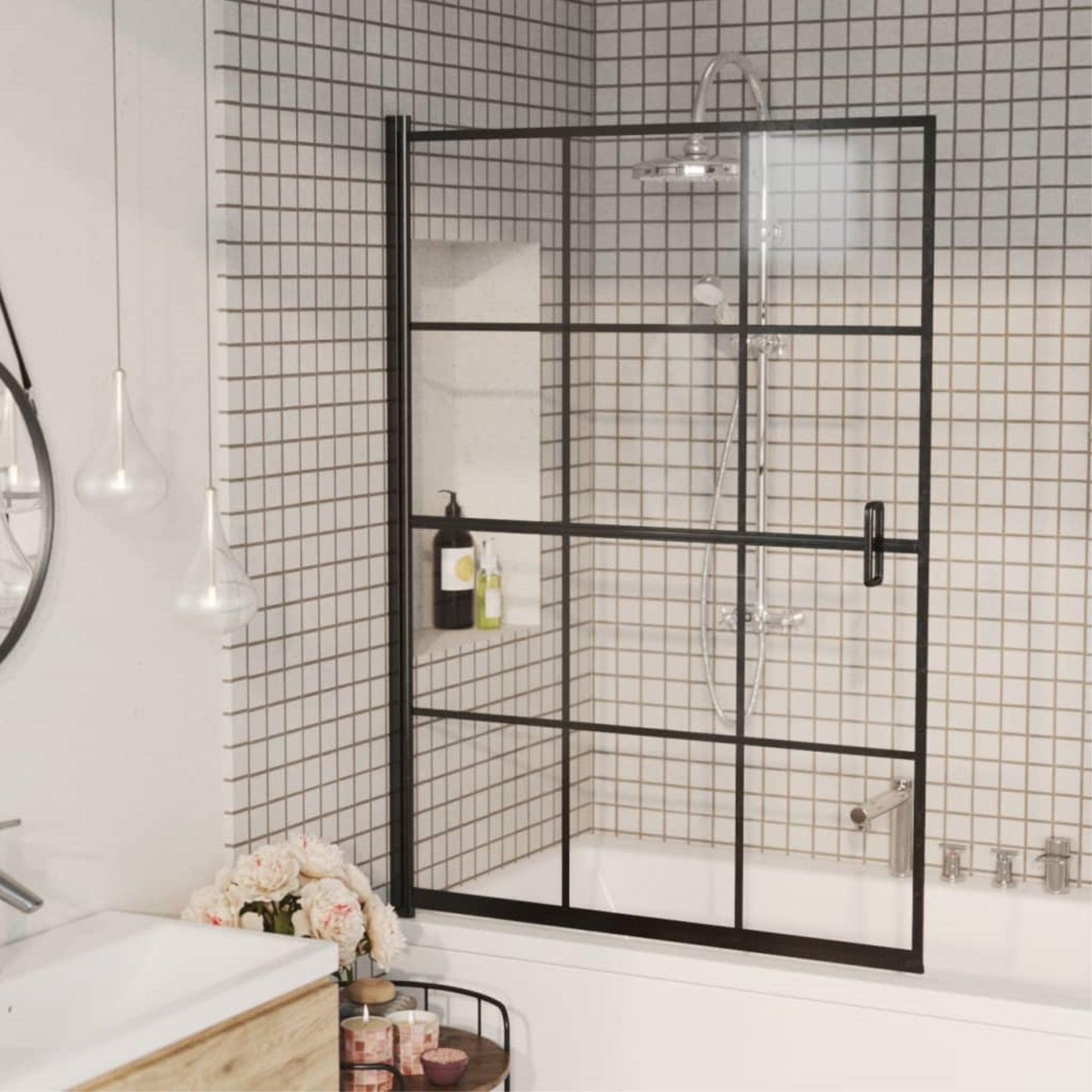 Vidaxl Shower Enclosure Esg 39.4'X55.1' Black