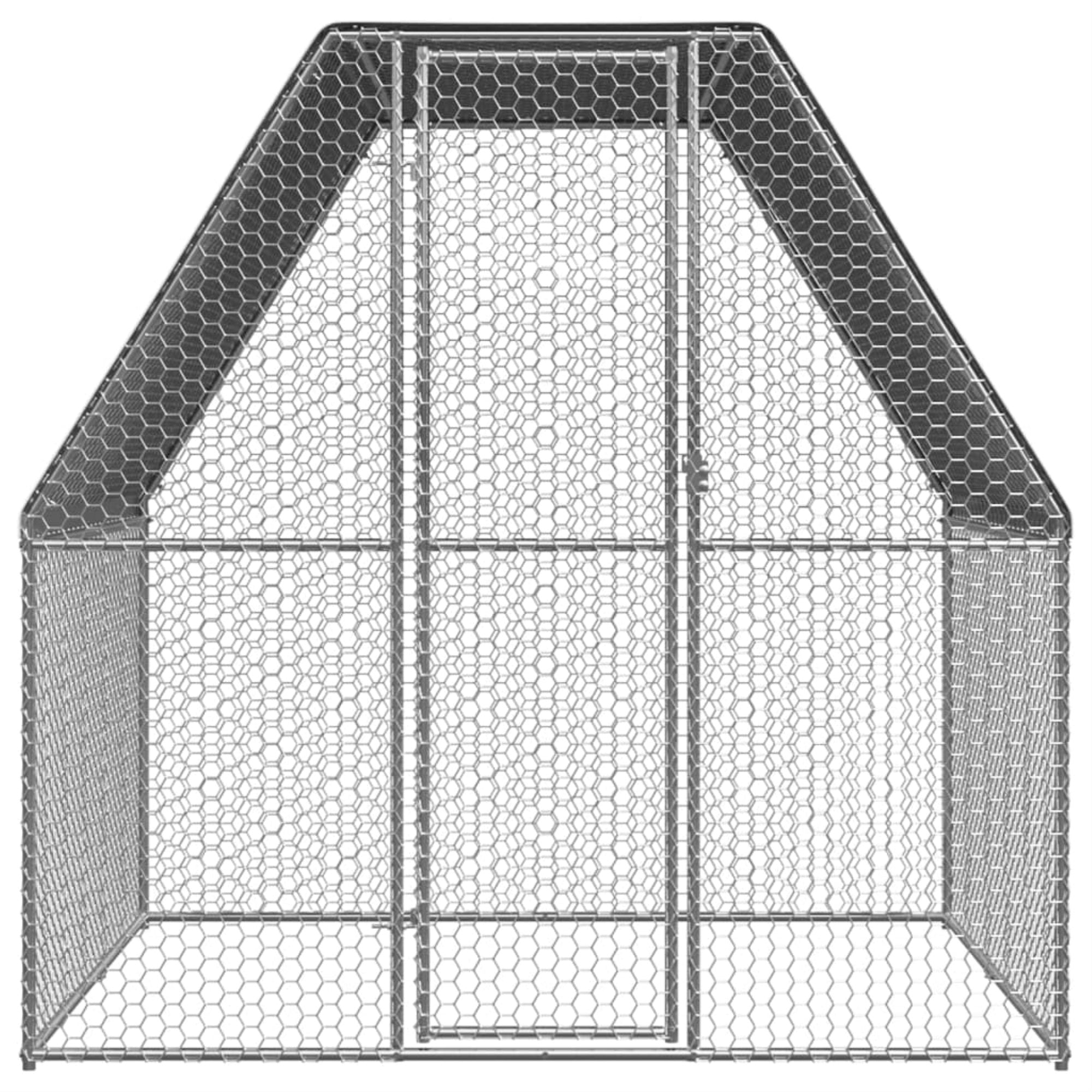Vidaxl Outdoor Chicken Cage 6.6'X6.6'X6.6' Galvanized Steel