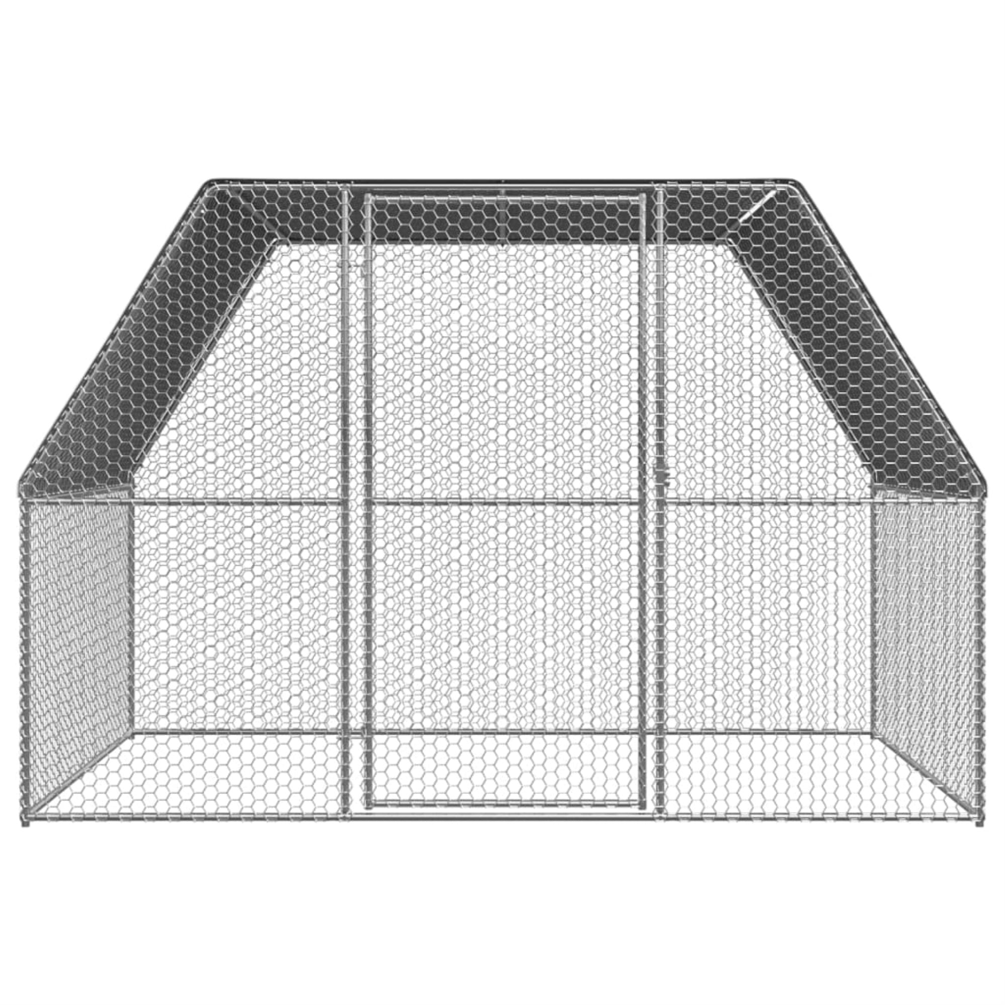 Vidaxl Outdoor Chicken Cage 9.8'X6.6'X6.6' Galvanized Steel