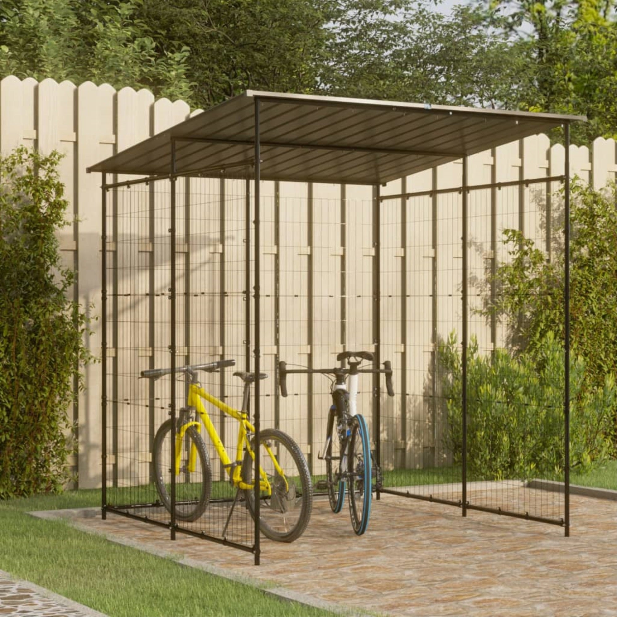 Vidaxl Bicycle Shed 74.8'X74.8'X87.4' Steel Black