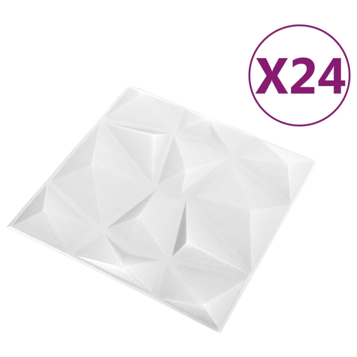 Vidaxl 3D Wall Panels 24 Pcs 19.7'X19.7' Diamond White 64.6 Ft