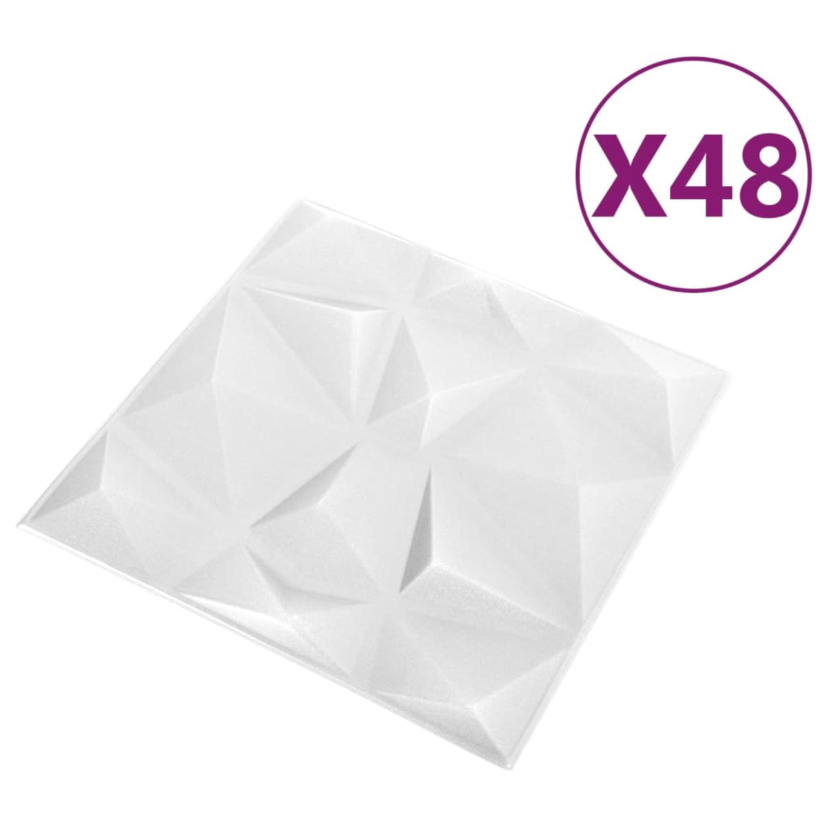 Vidaxl 3D Wall Panels 48 Pcs 19.7'X19.7' Diamond White 129.2 Ft