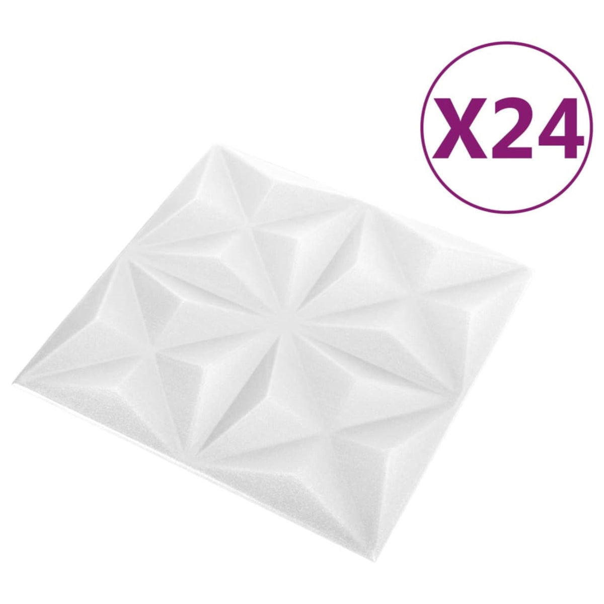 Vidaxl 3D Wall Panels 24 Pcs 19.7'X19.7' Origami White 64.6 Ft