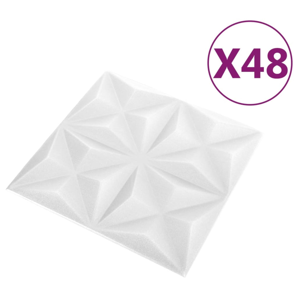 Vidaxl 3D Wall Panels 48 Pcs 19.7'X19.7' Origami White 129.2 Ft