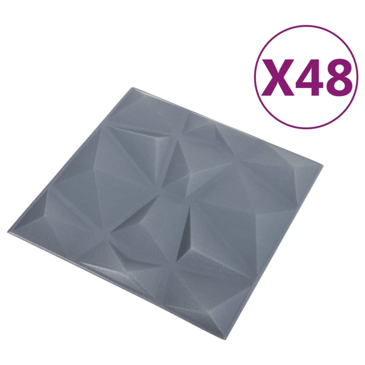Vidaxl 3D Wall Panels 48 Pcs 19.7'X19.7' Diamond Gray 129.2 Ft