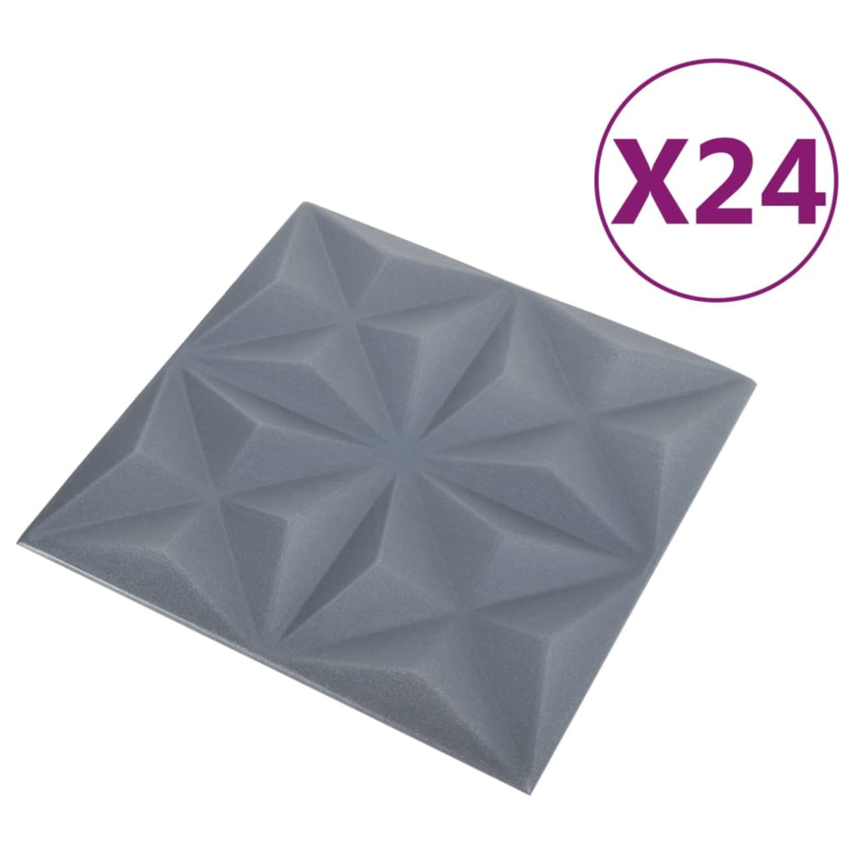 Vidaxl 3D Wall Panels 24 Pcs 19.7'X19.7' Origami Gray 64.6 Ft