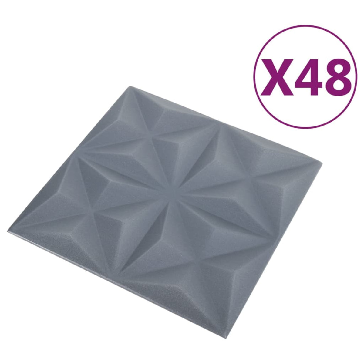 Vidaxl 3D Wall Panels 48 Pcs 19.7'X19.7' Origami Gray 129.2 Ft