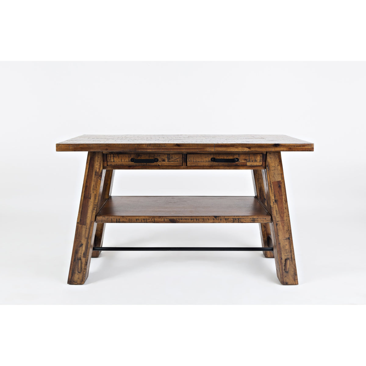 Cannon Valley Distressed Industrial Trestle 50' Sofa Table