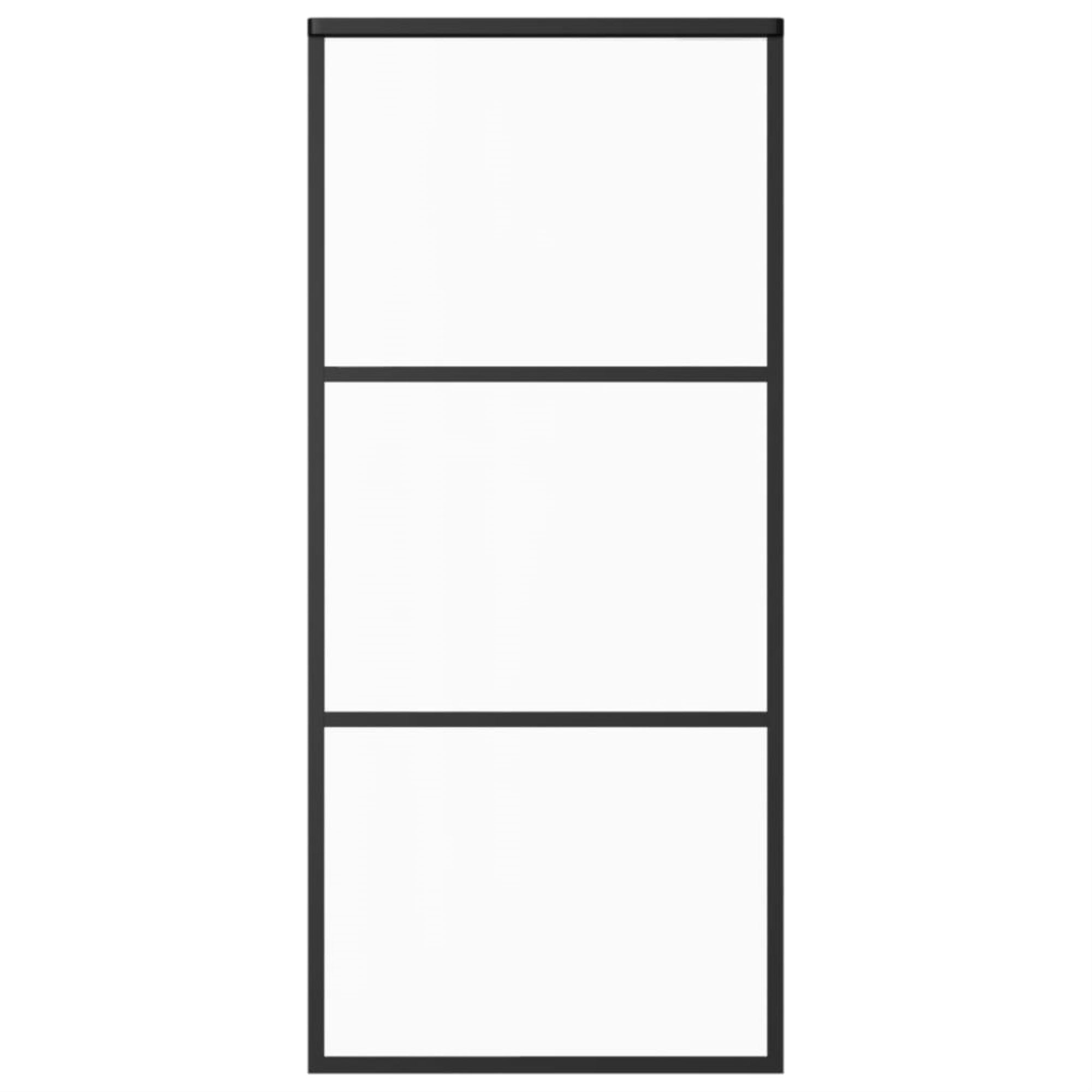 Vidaxl Sliding Door Esg Glass And Aluminum 35.4'X80.7' Black