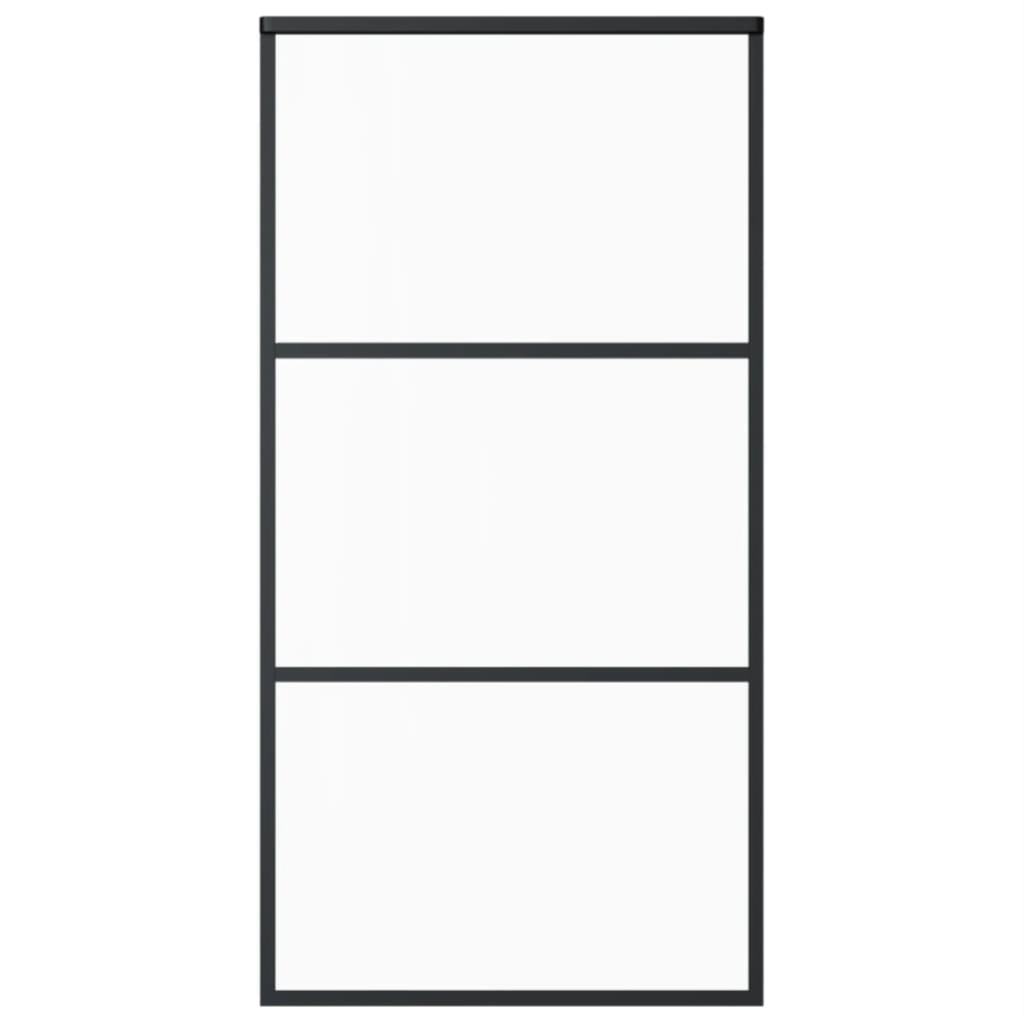 Vidaxl Sliding Door Esg Glass And Aluminum 40.2'X80.7' Black