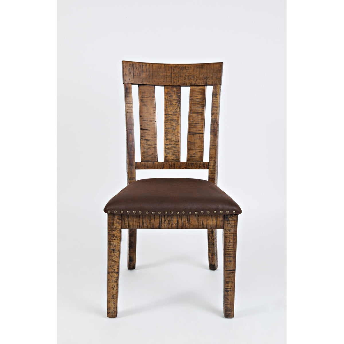 Cannon Valley Distressed Industrial Distressed Wood Dining Chair With Upholstered Seat (Set Of 2)