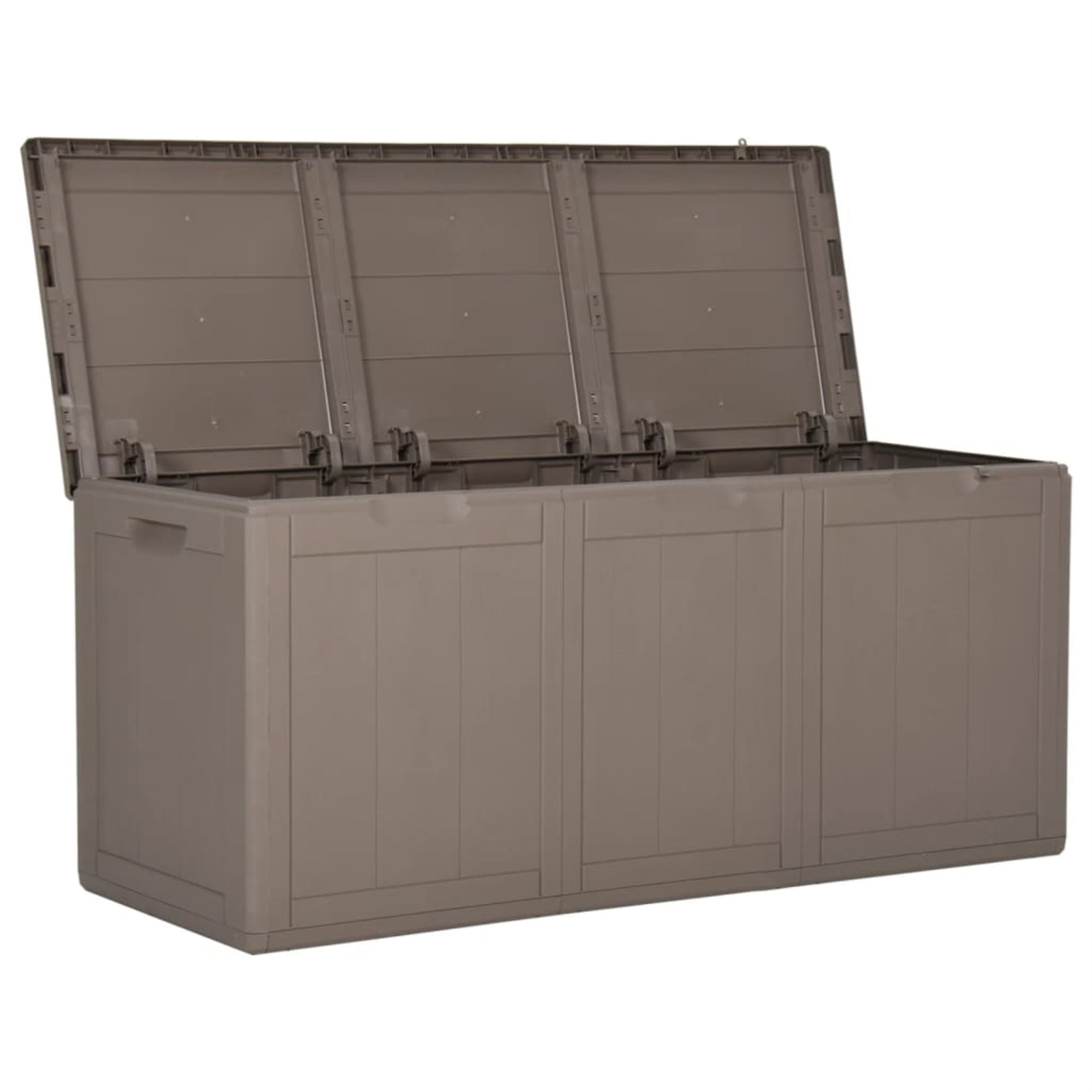 Vidaxl Patio Storage Box 71.3 Gal Brown Pp Rattan
