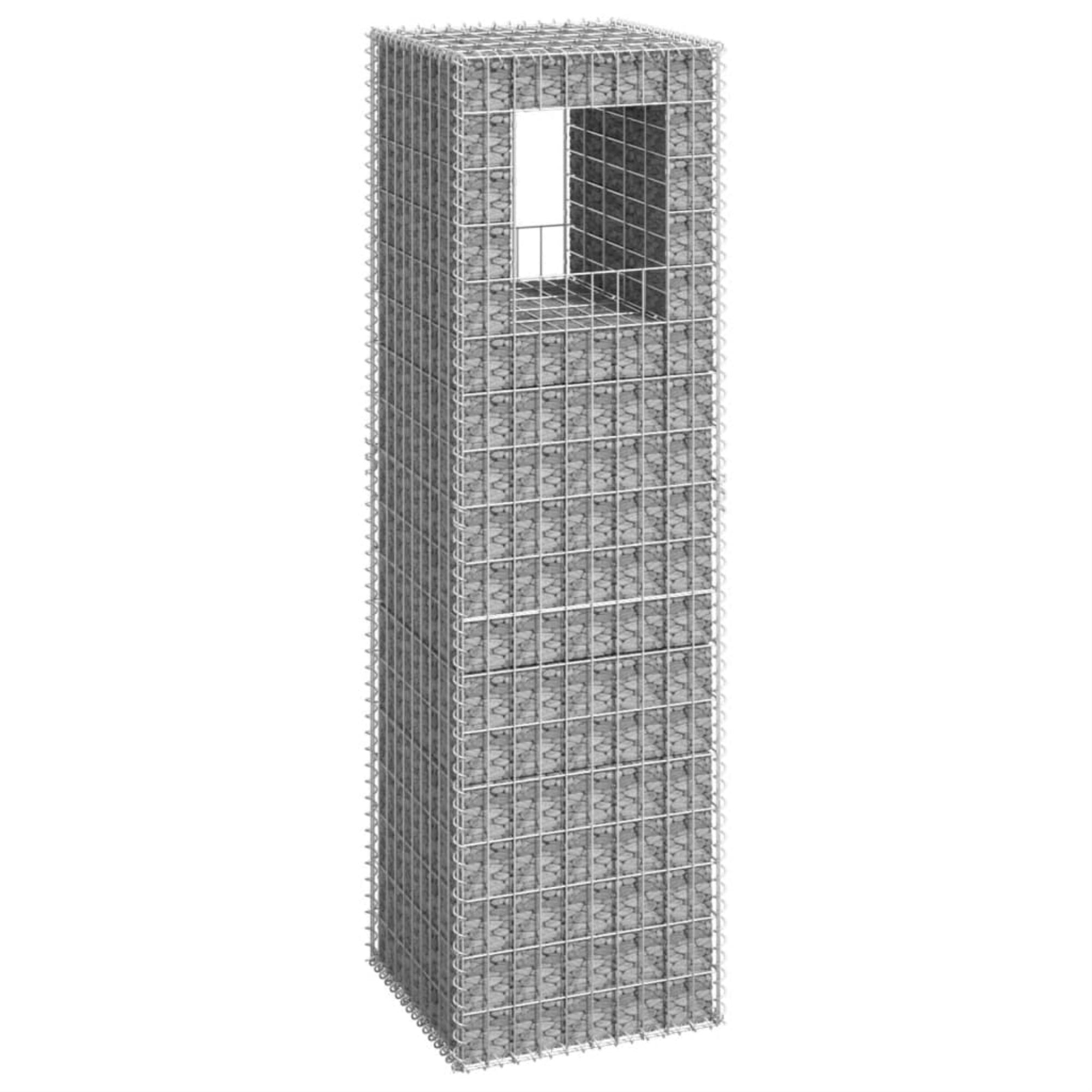 Vidaxl Gabion Basket Post 19.7'X19.7'X70.9' Iron