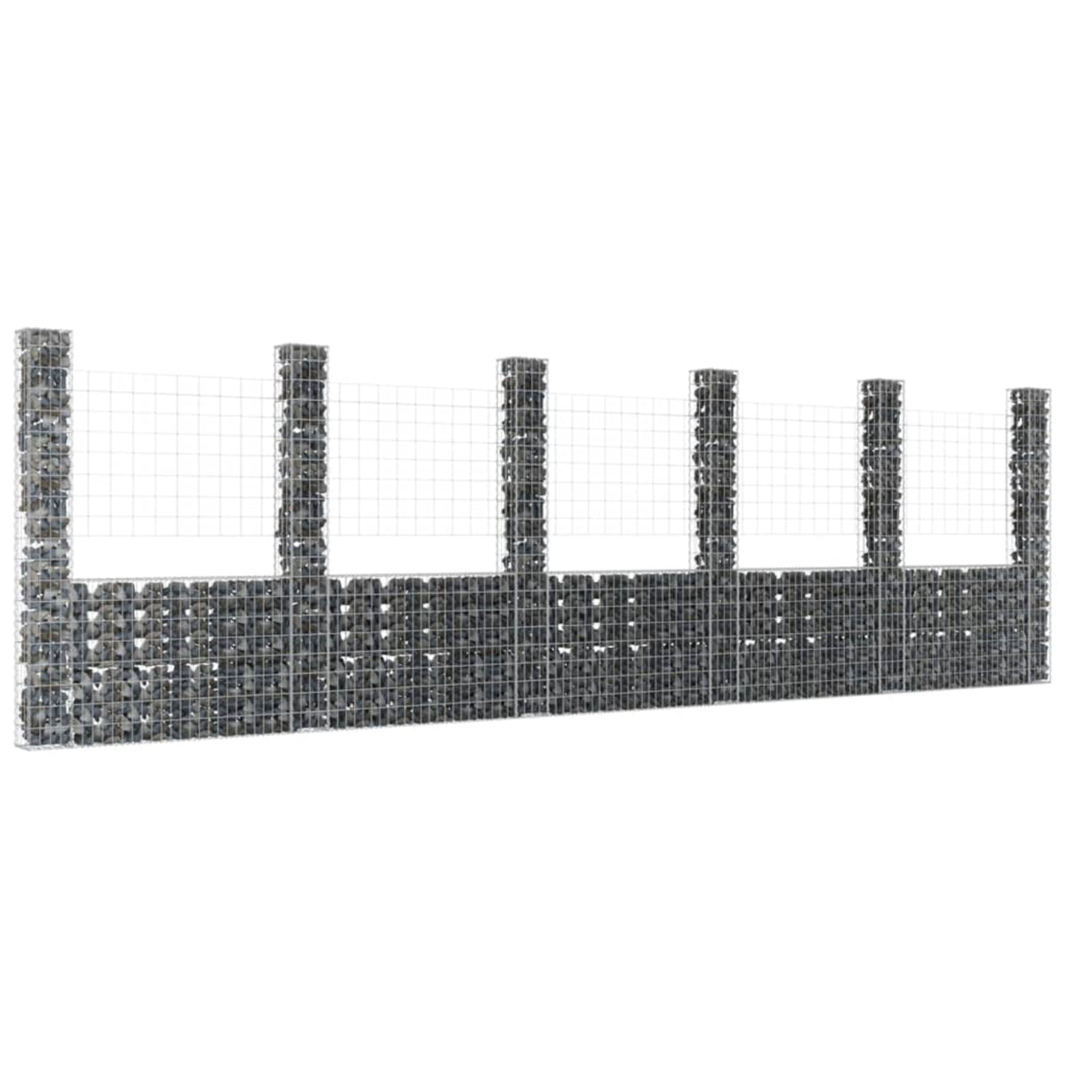 Vidaxl U-Shape Gabion Basket With 6 Posts Iron 244.1'X7.9'X78.7'