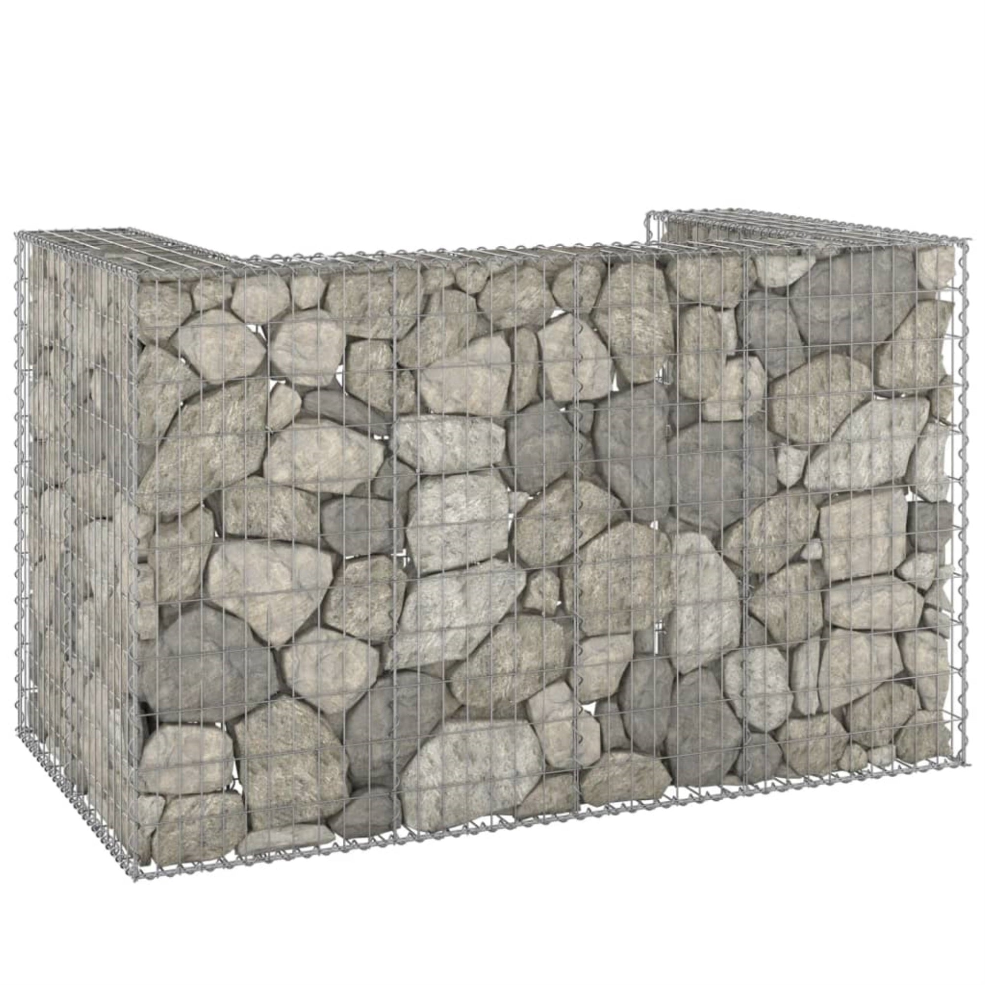vidaXL Gabion Wall for Garbage Bins Galvanized Steel 70.9″x39.4″x43.3″