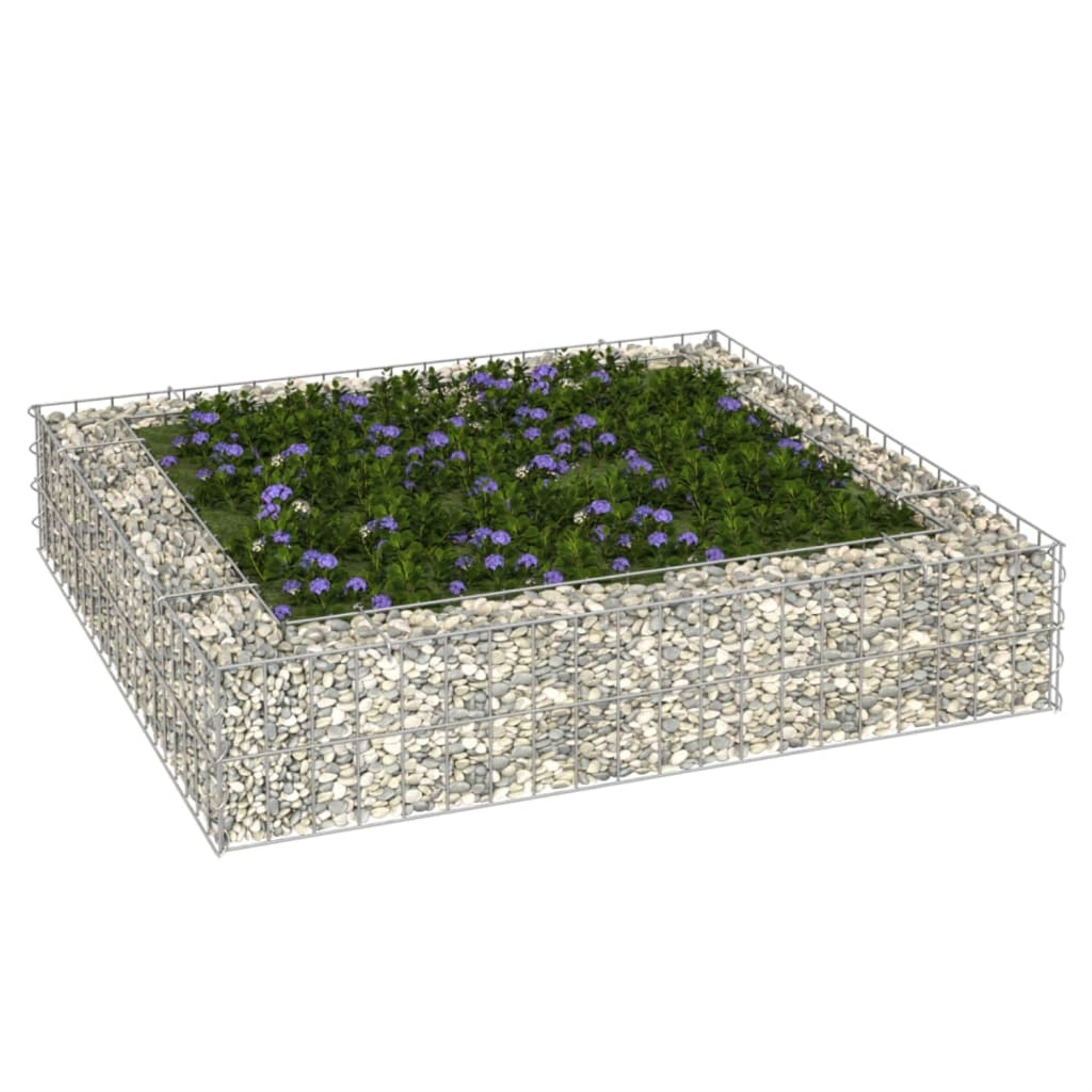 Vidaxl Gabion Raised Bed Galvanized Steel 39.4'X39.4'X7.9'