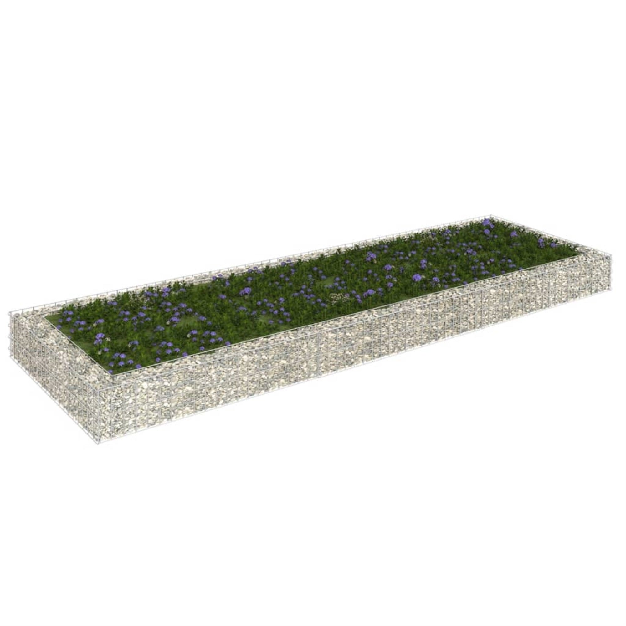 Vidaxl Gabion Raised Bed Galvanized Steel 118.1'X39.4'X7.9'