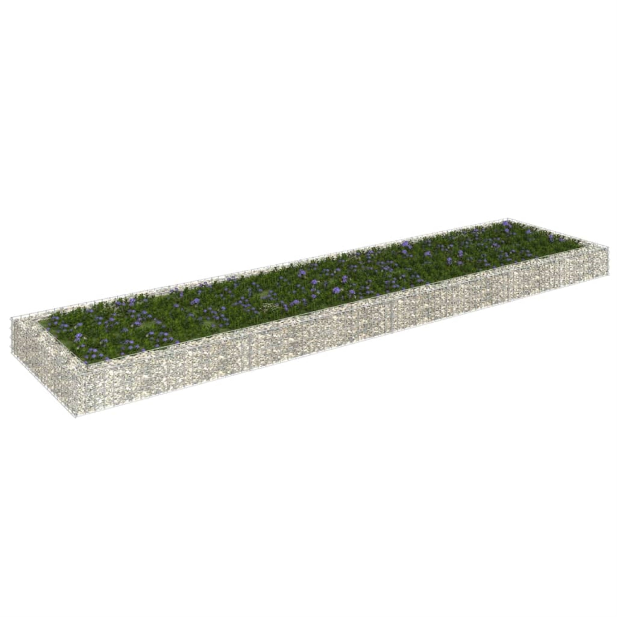 Vidaxl Gabion Raised Bed Galvanized Steel 157.5'X39.4'X7.9'