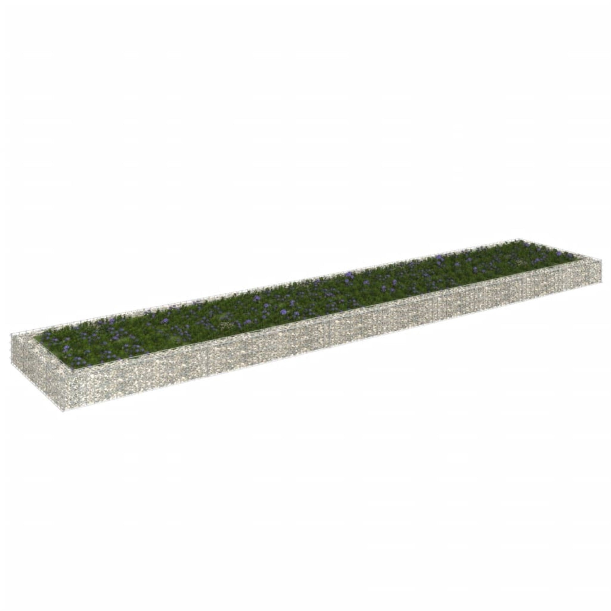 Vidaxl Gabion Raised Bed Galvanized Steel 196.9'X39.4'X7.9'