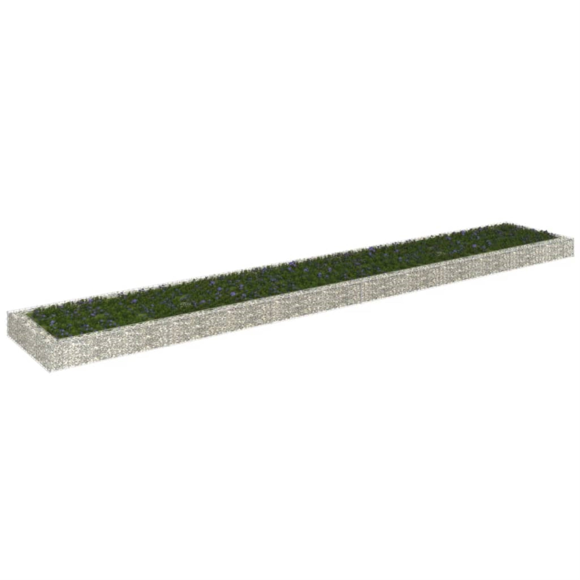 Vidaxl Gabion Raised Bed Galvanized Steel 236.2'X39.4'X7.9'