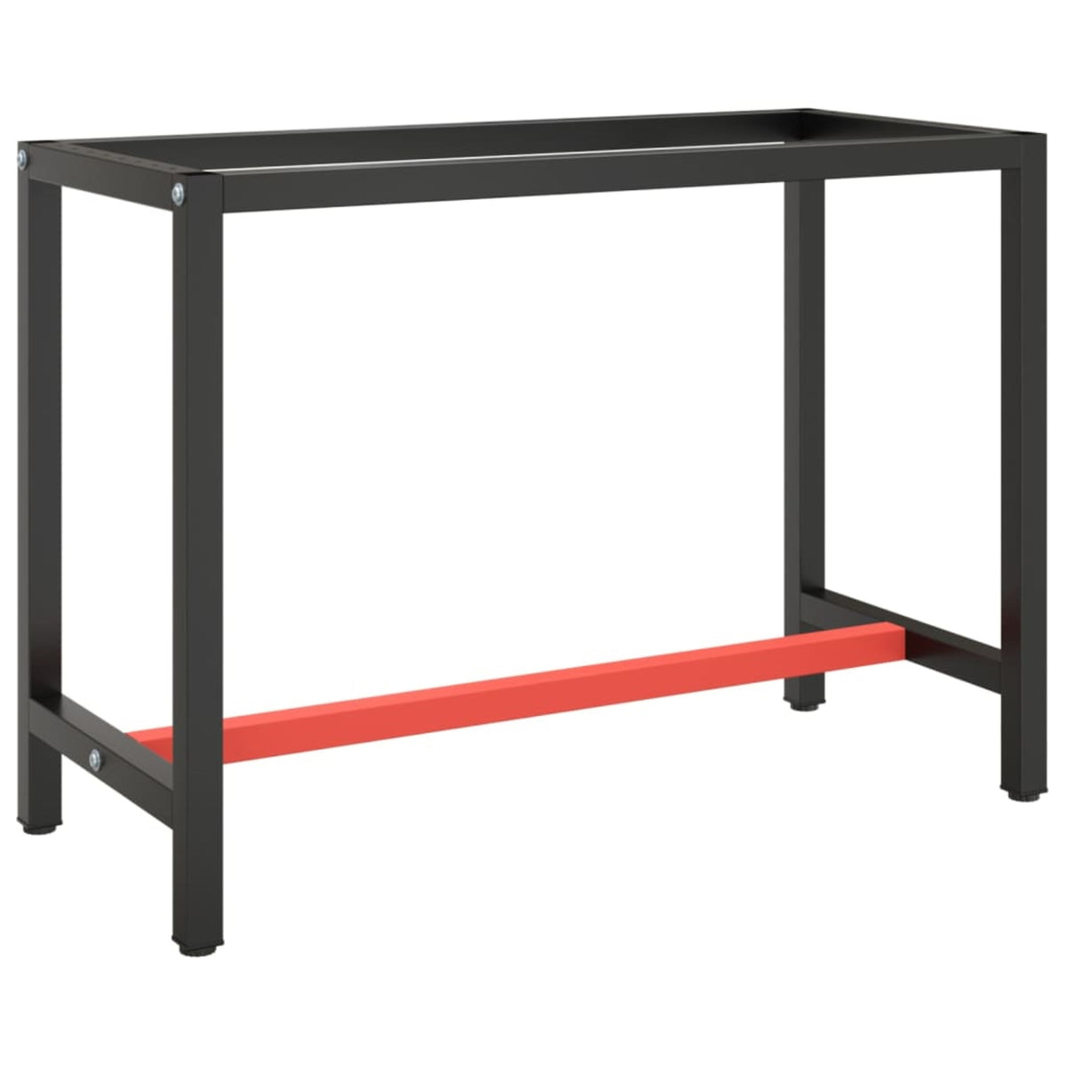 Vidaxl Work Bench Frame Matte Black And Matte Red 43.3'X19.7'X31.1' Metal