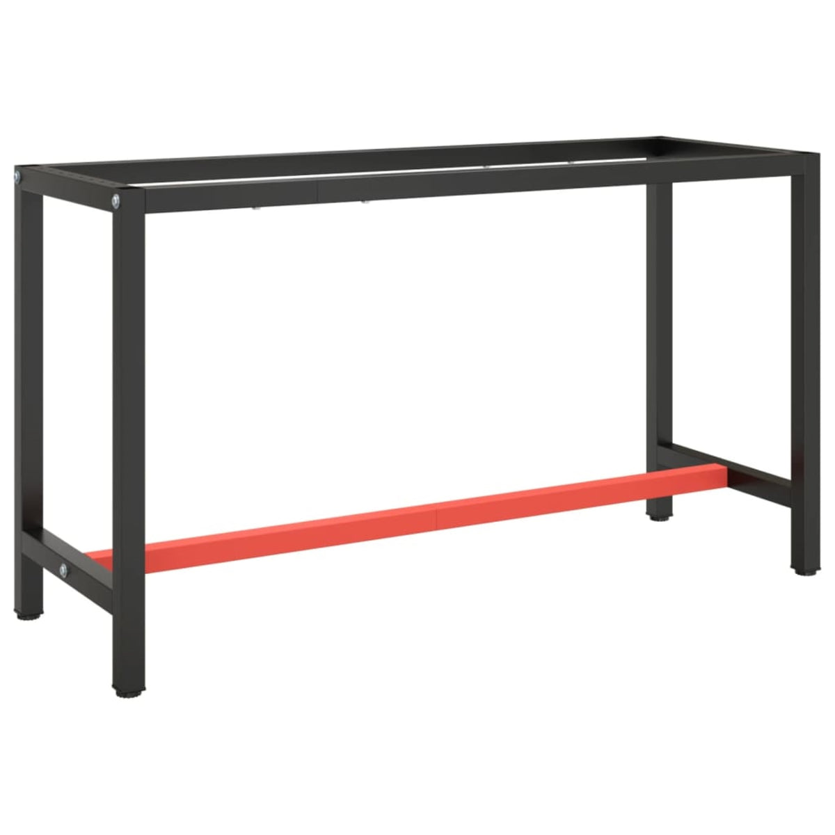 Vidaxl Work Bench Frame Matte Black And Matte Red 55.1'X19.7'X31.1' Metal