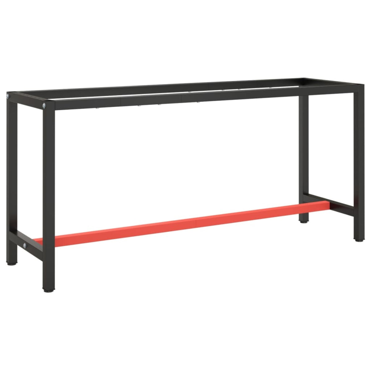 Vidaxl Work Bench Frame Matte Black And Matte Red 66.9'X19.7'X31.1' Metal