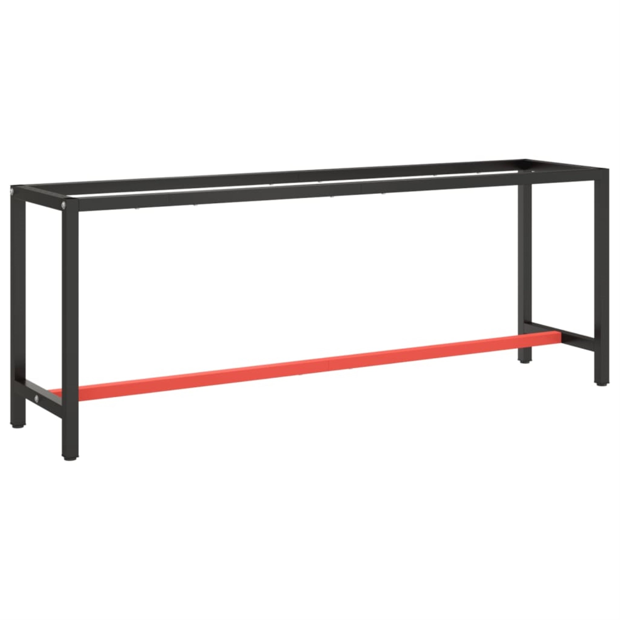 Vidaxl Work Bench Frame Matte Black And Matte Red 82.7'X19.7'X31.1' Metal