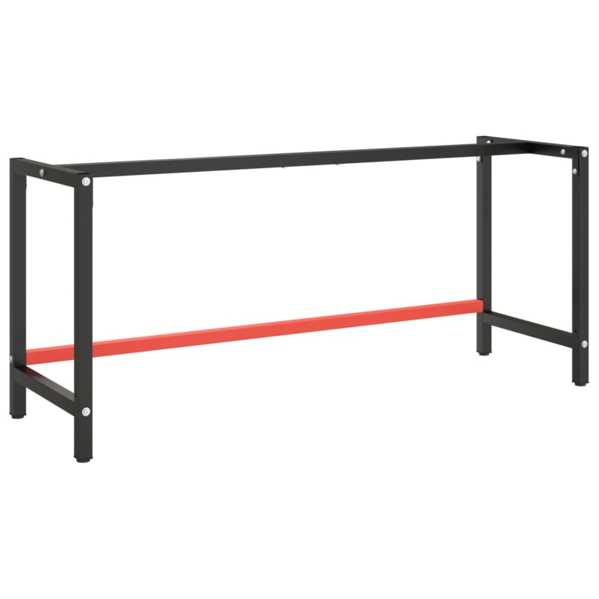 Vidaxl Work Bench Frame Matte Black And Matte Red 70.9'X22.4'X31.1' Metal