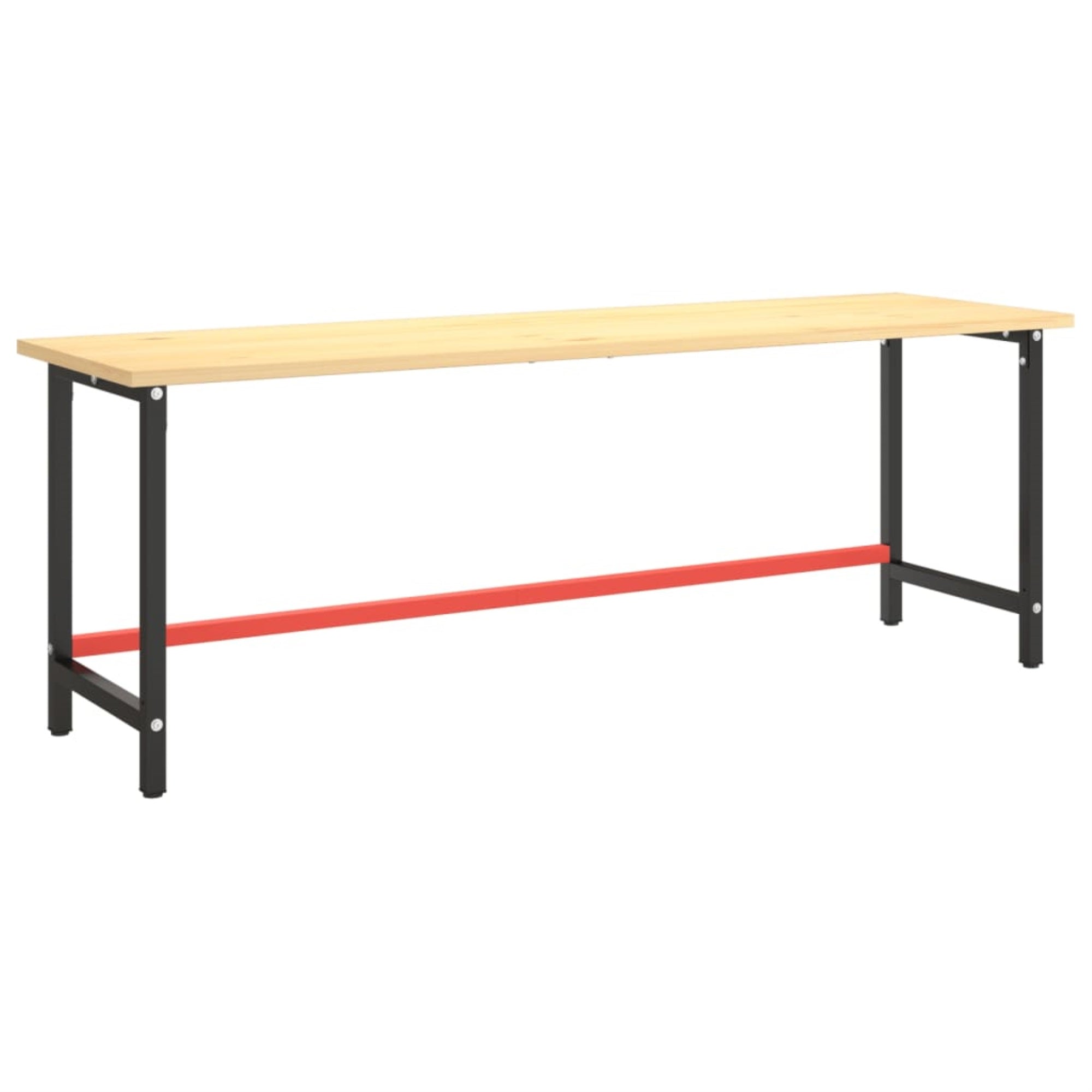 Vidaxl Work Bench Frame Matte Black And Matte Red 86.6'X22.4'X31.1' Metal