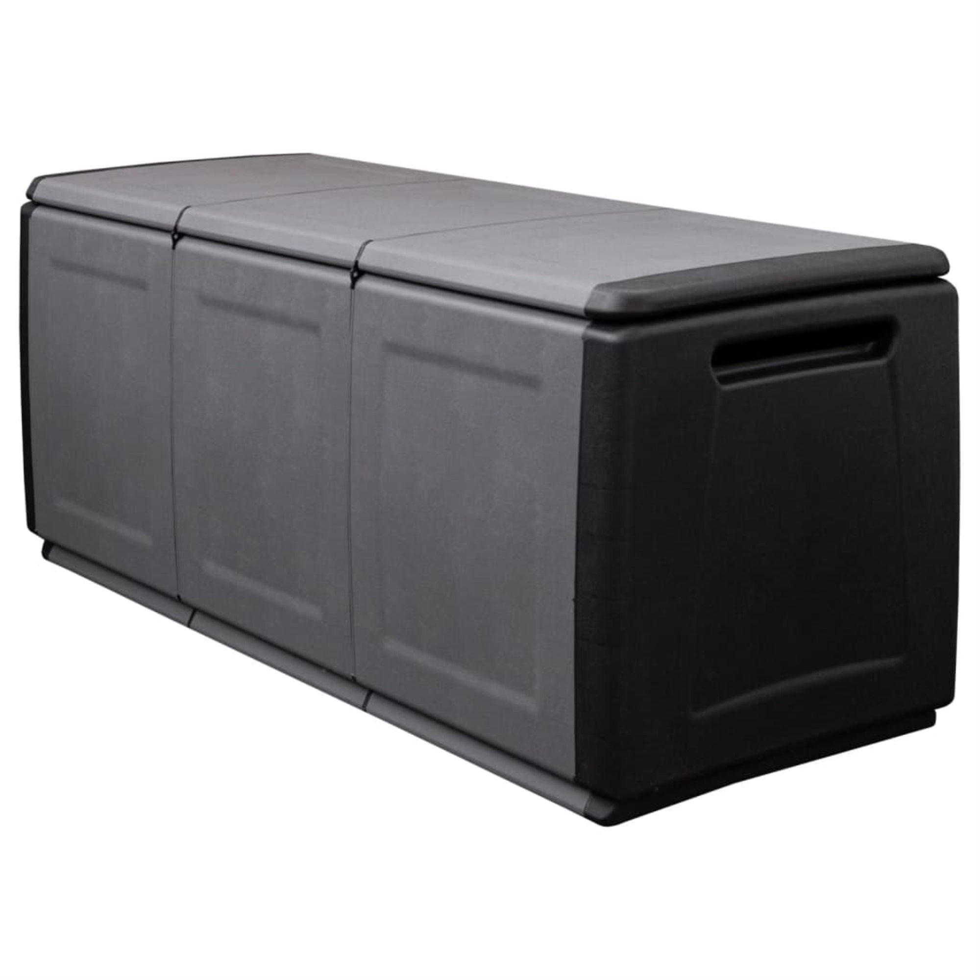 Vidaxl Patio Storage Box 54.3'X20.9'X22.4' 87.2 Gal Dark Gray And Black