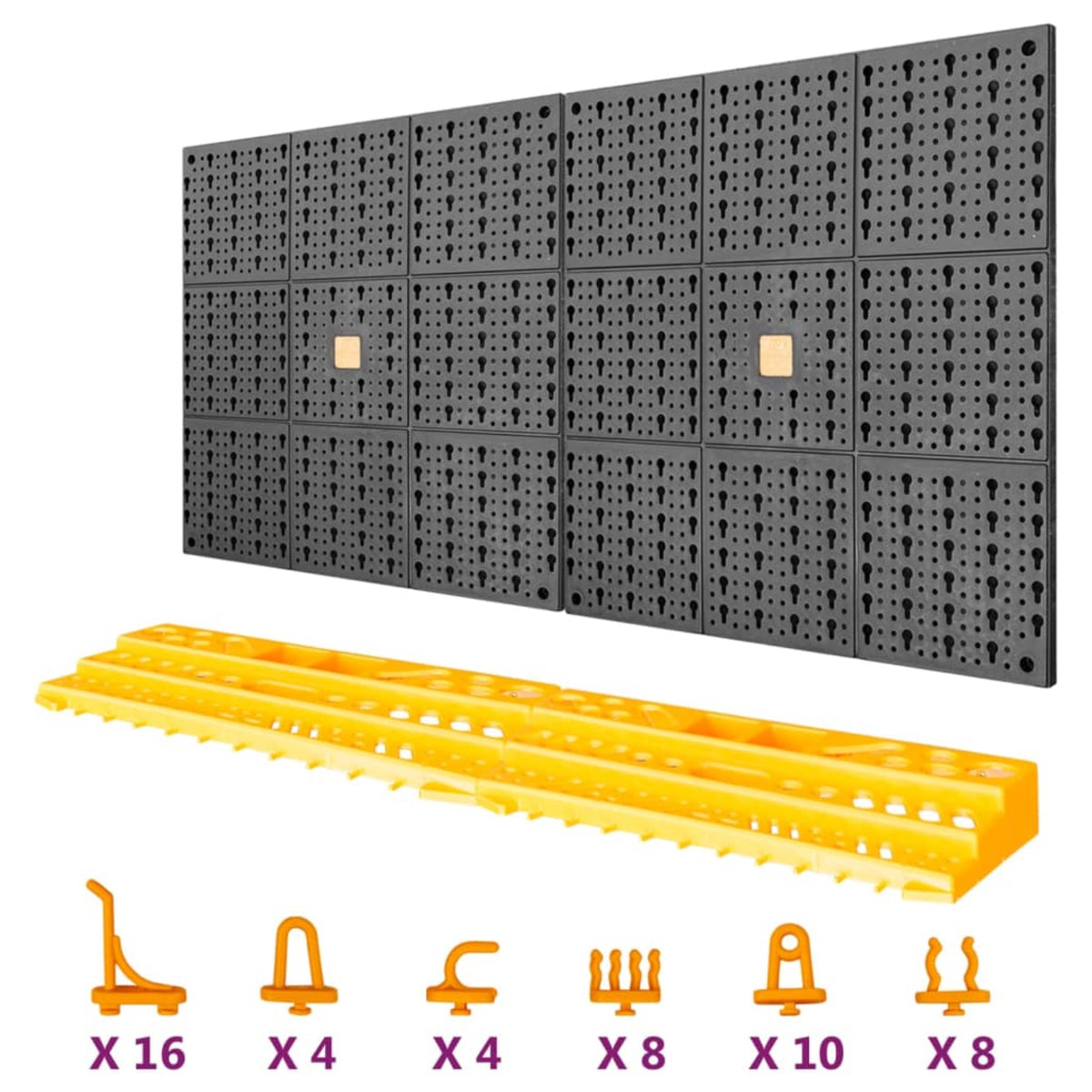 Vidaxl Tool Wall 19.7'X39.4' 50 Hooks Pp