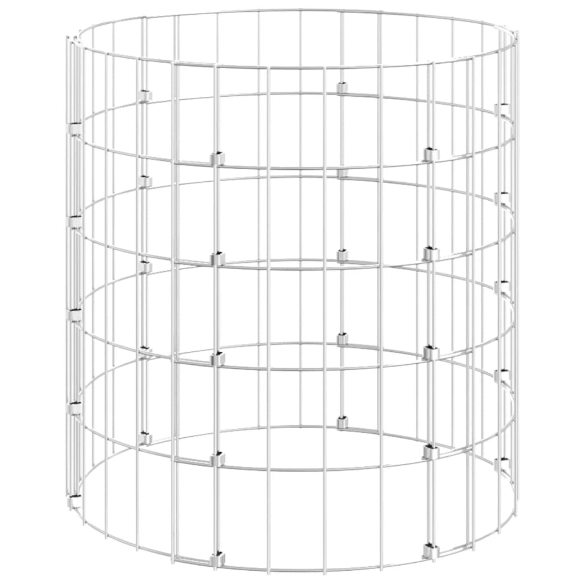 Vidaxl Circular Gabion Pole Galvanized Steel 19.7'X19.7'