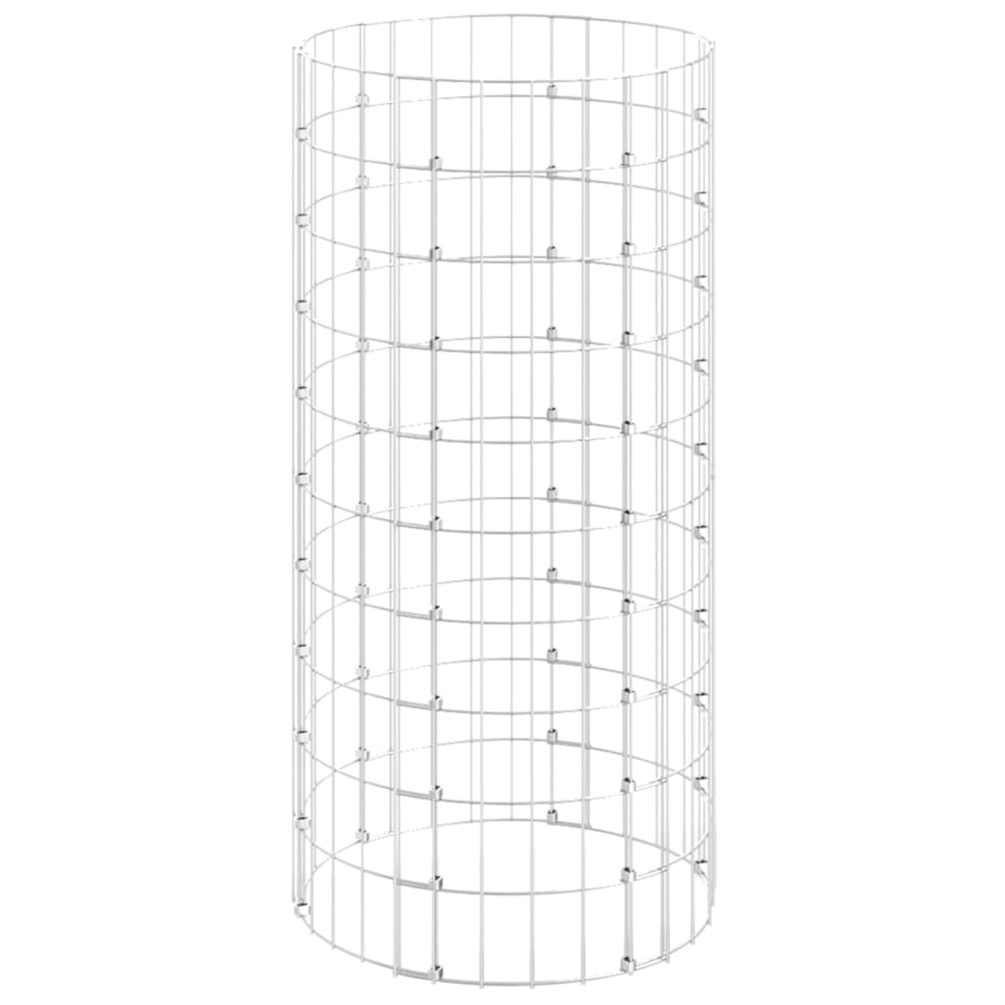 Vidaxl Circular Gabion Pole Galvanized Steel 19.7'X39.4'