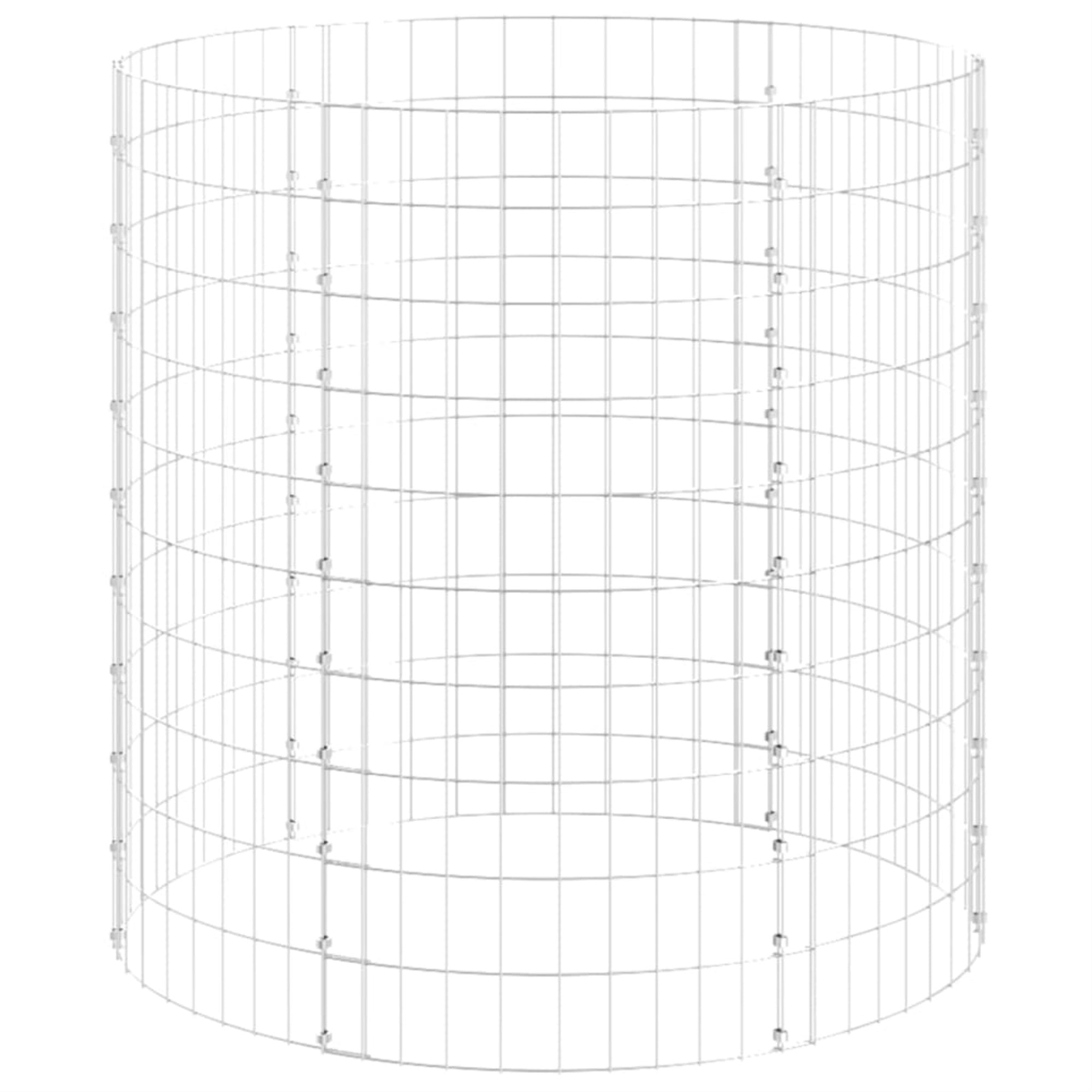Vidaxl Circular Gabion Pole Galvanized Steel 39.4'X39.4'