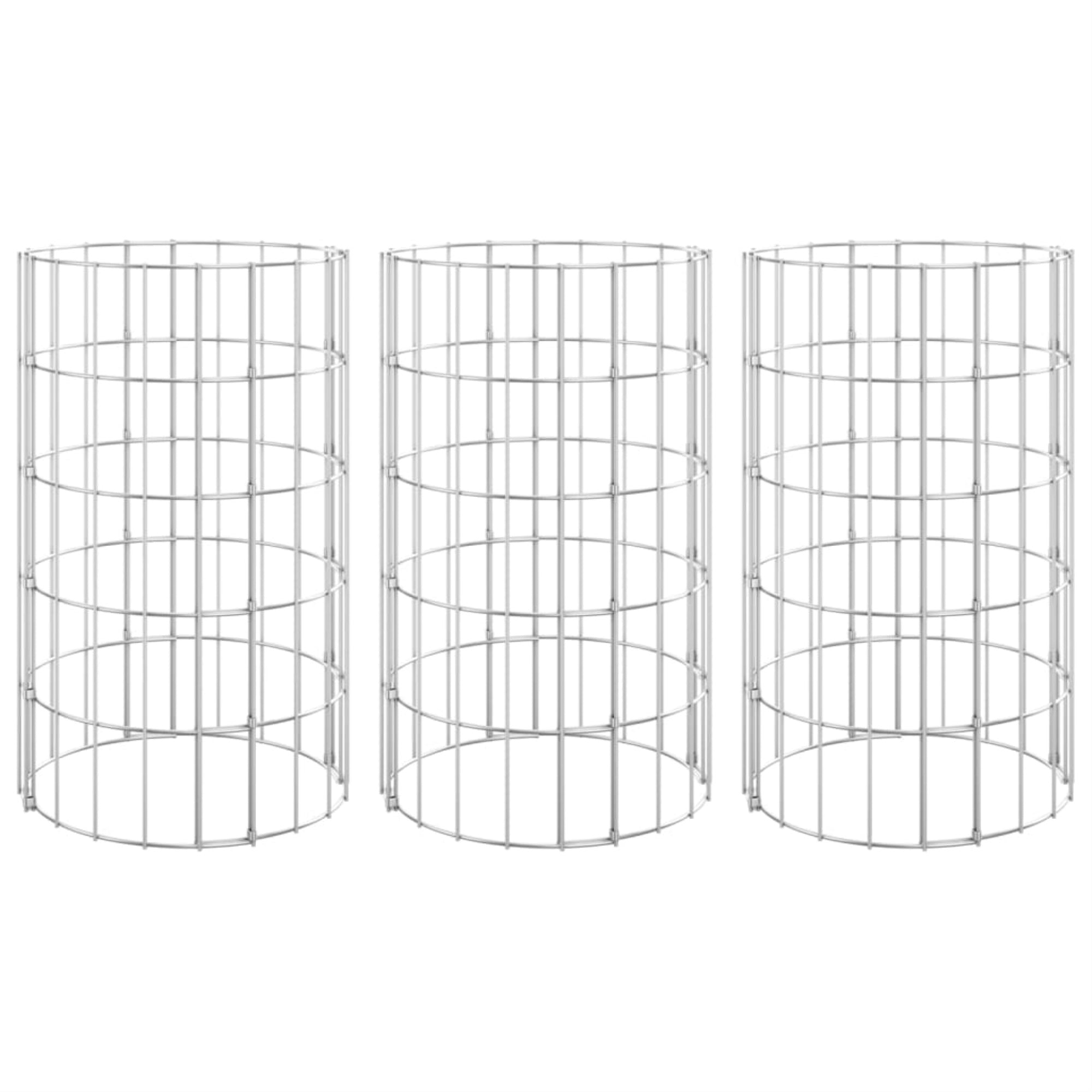 Vidaxl Circular Gabion Raised Beds 3 Pcs Galvanized Steel 11.8'X19.7'