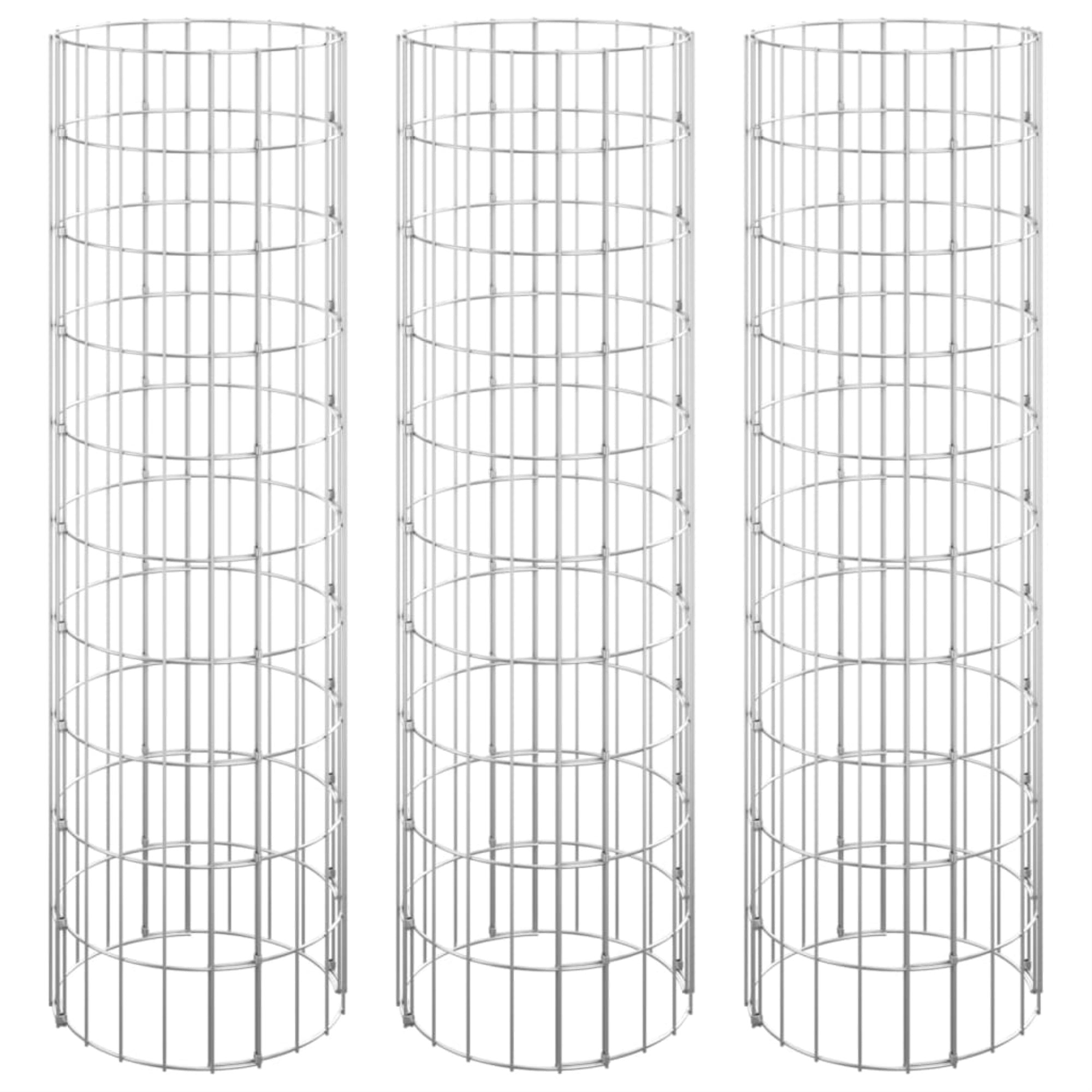 Vidaxl Circular Gabion Raised Beds 3 Pcs Galvanized Steel 11.8'X39.4'