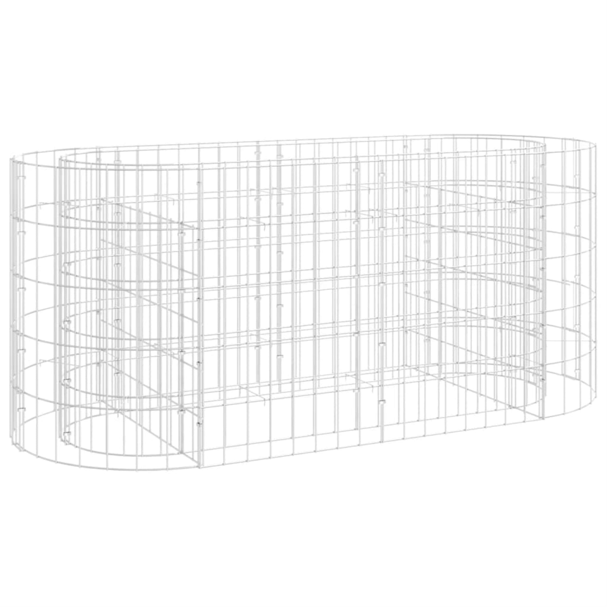 Vidaxl Gabion Raised Bed Galvanized Iron 47.2'X19.7'X19.7'