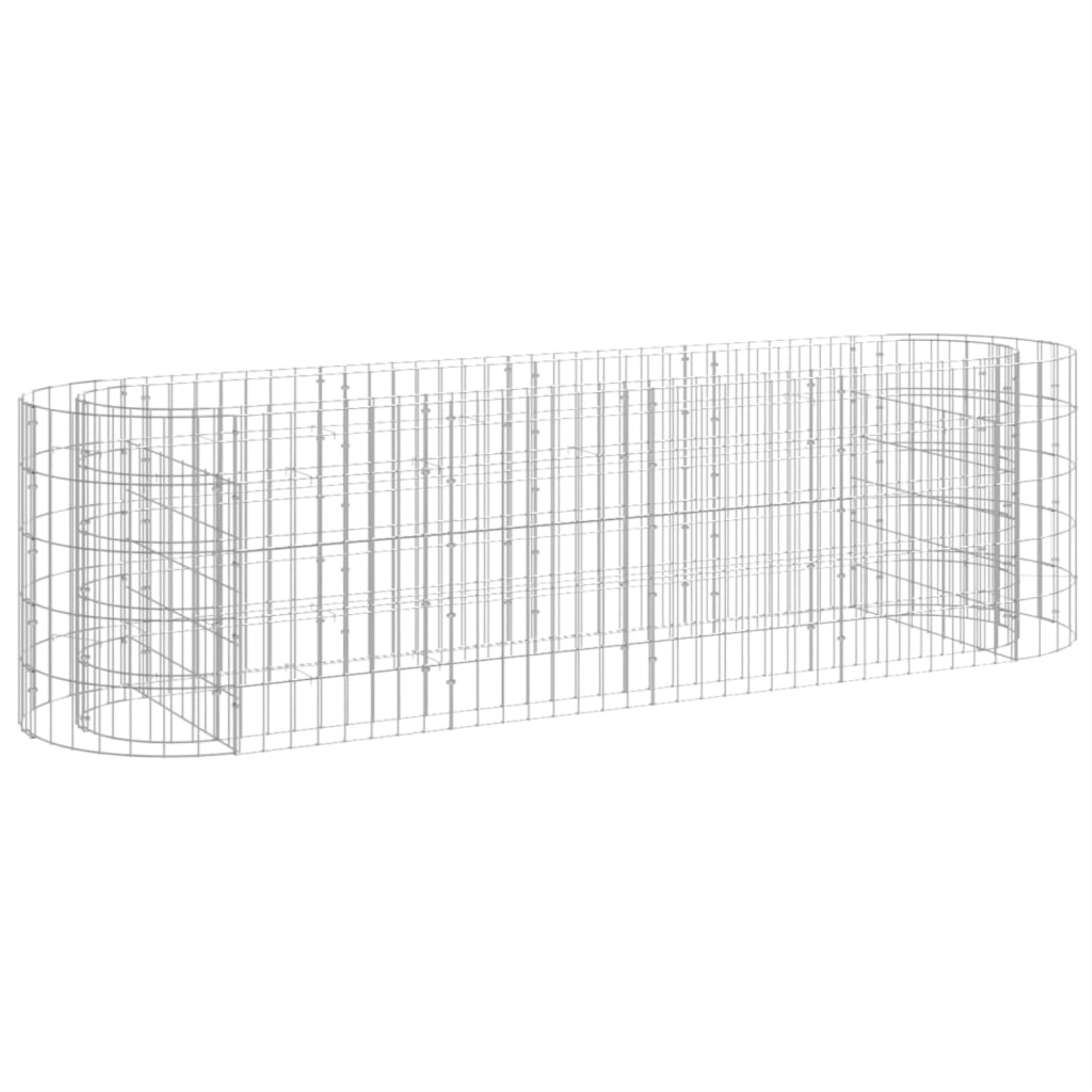 Vidaxl Gabion Raised Bed Galvanized Iron 74.8'X19.7'X19.7'