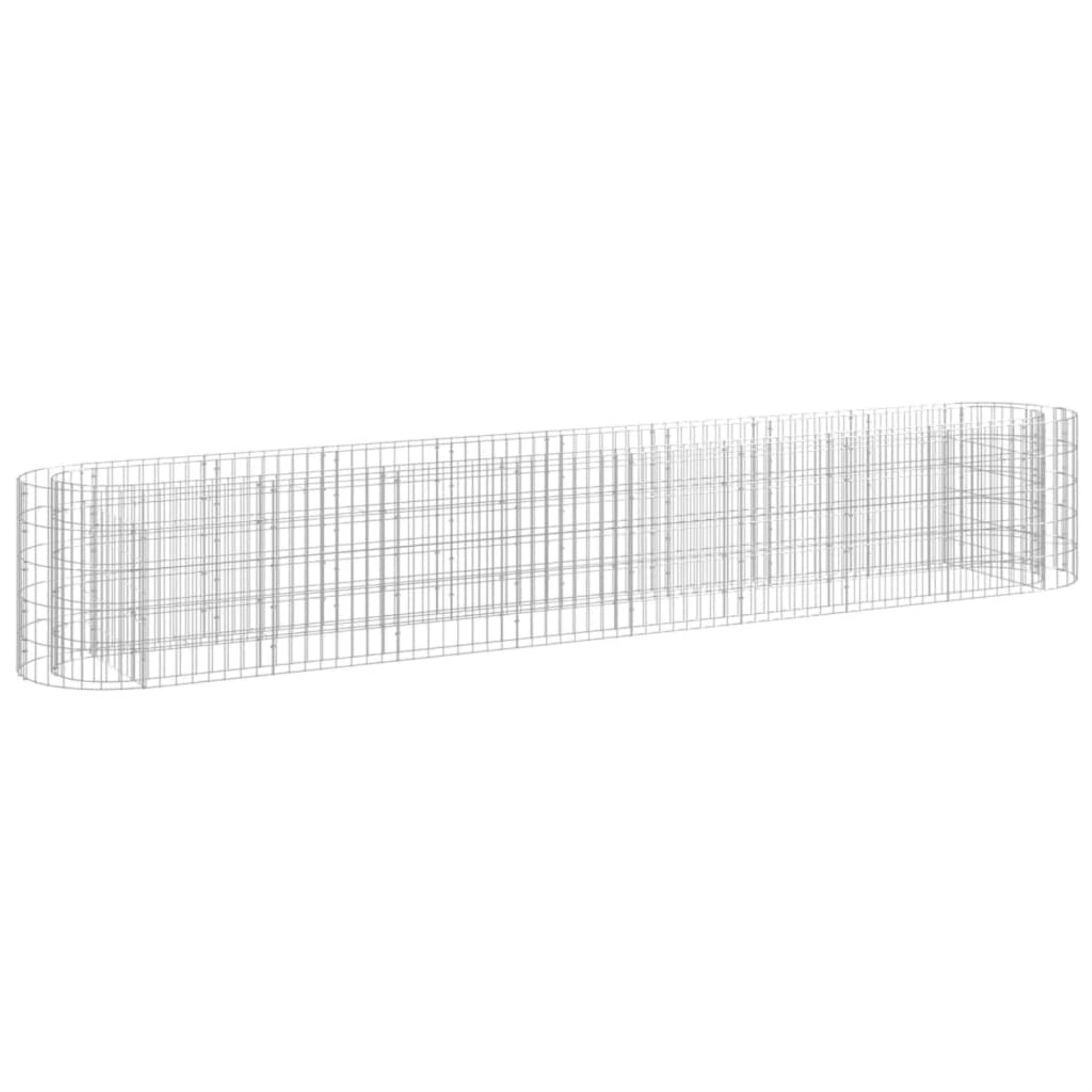 Vidaxl Gabion Raised Bed Galvanized Iron 129.9'X19.7'X19.7'