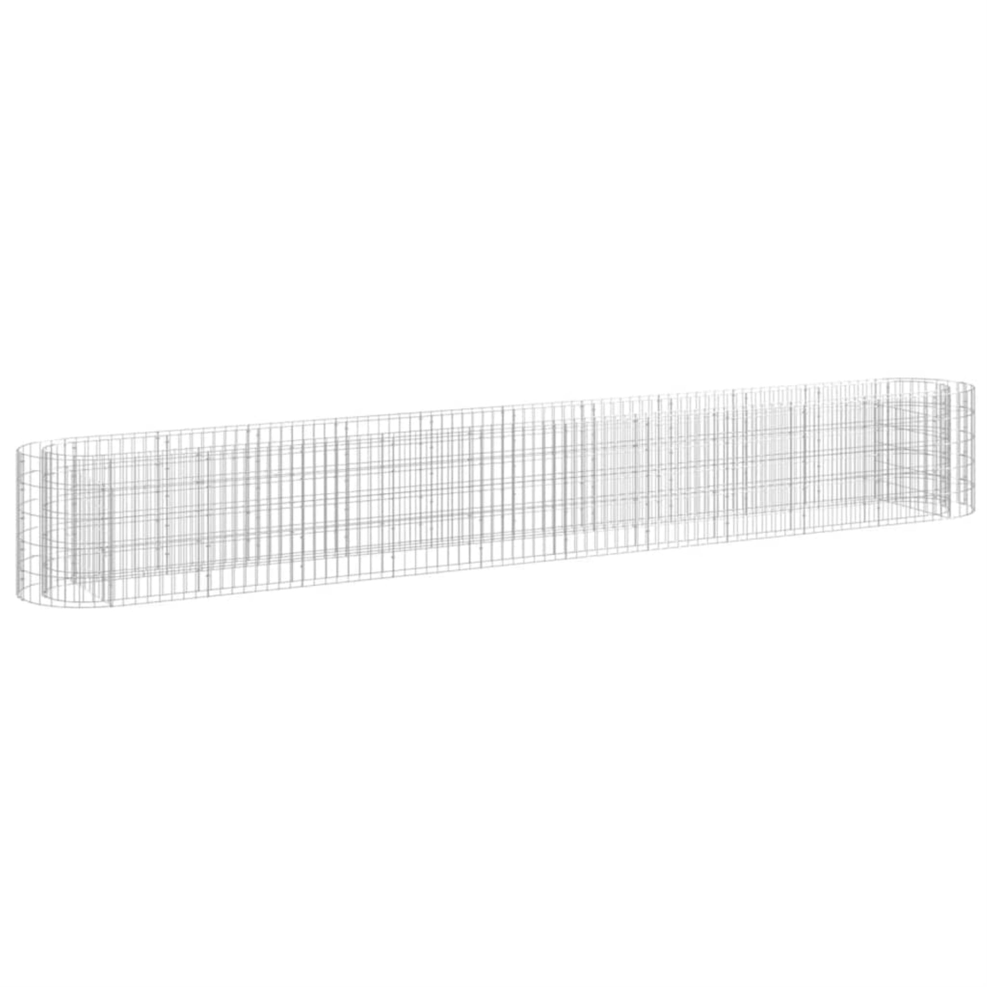 Vidaxl Gabion Raised Bed Galvanized Iron 157.5'X19.7'X19.7'