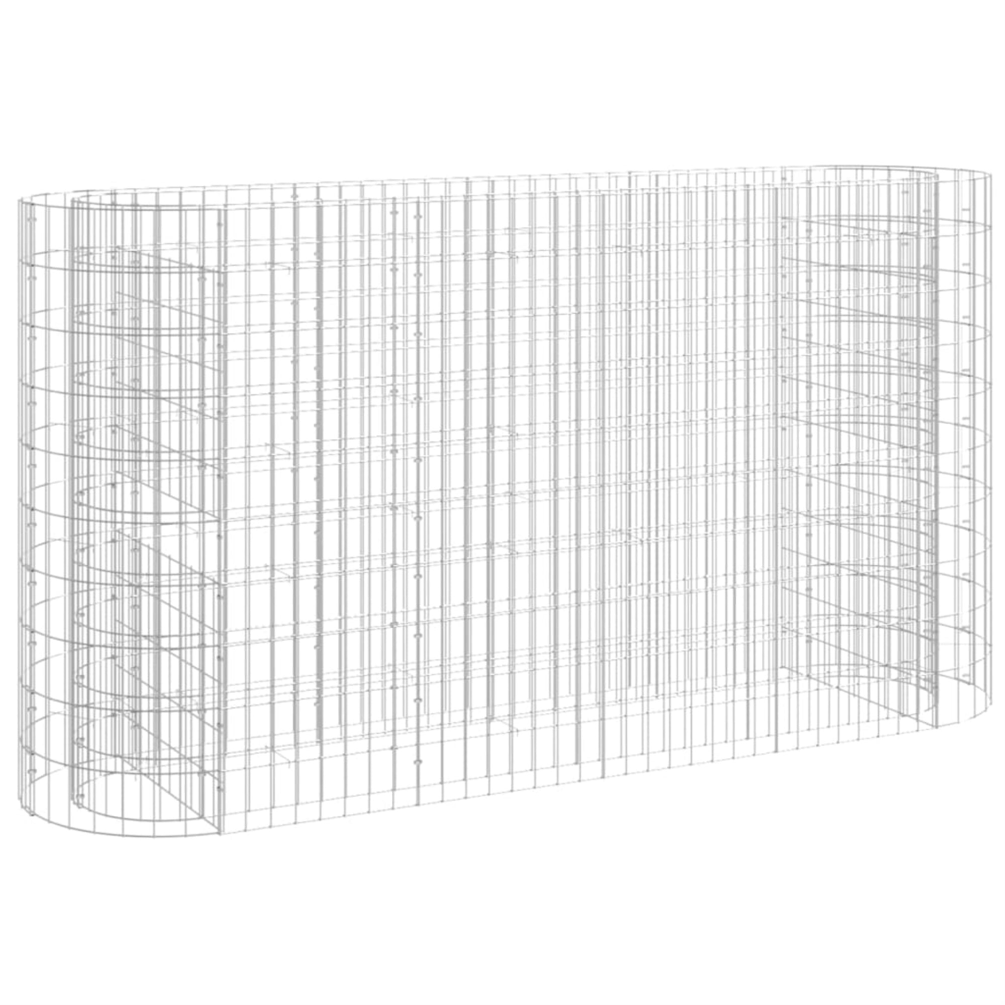 Vidaxl Gabion Raised Bed Galvanized Iron 74.8'X19.7'X39.4'
