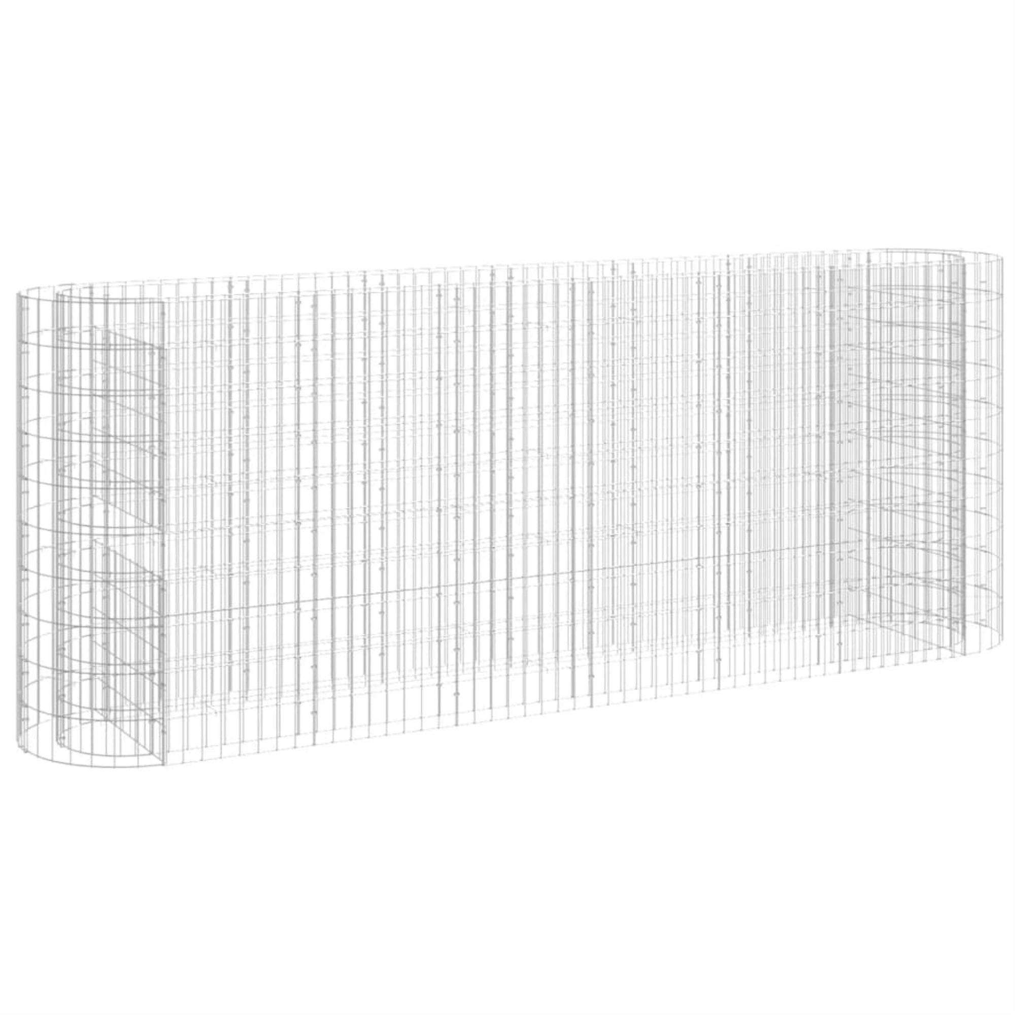 Vidaxl Gabion Raised Bed Galvanized Iron 102.4'X19.7'X39.4'
