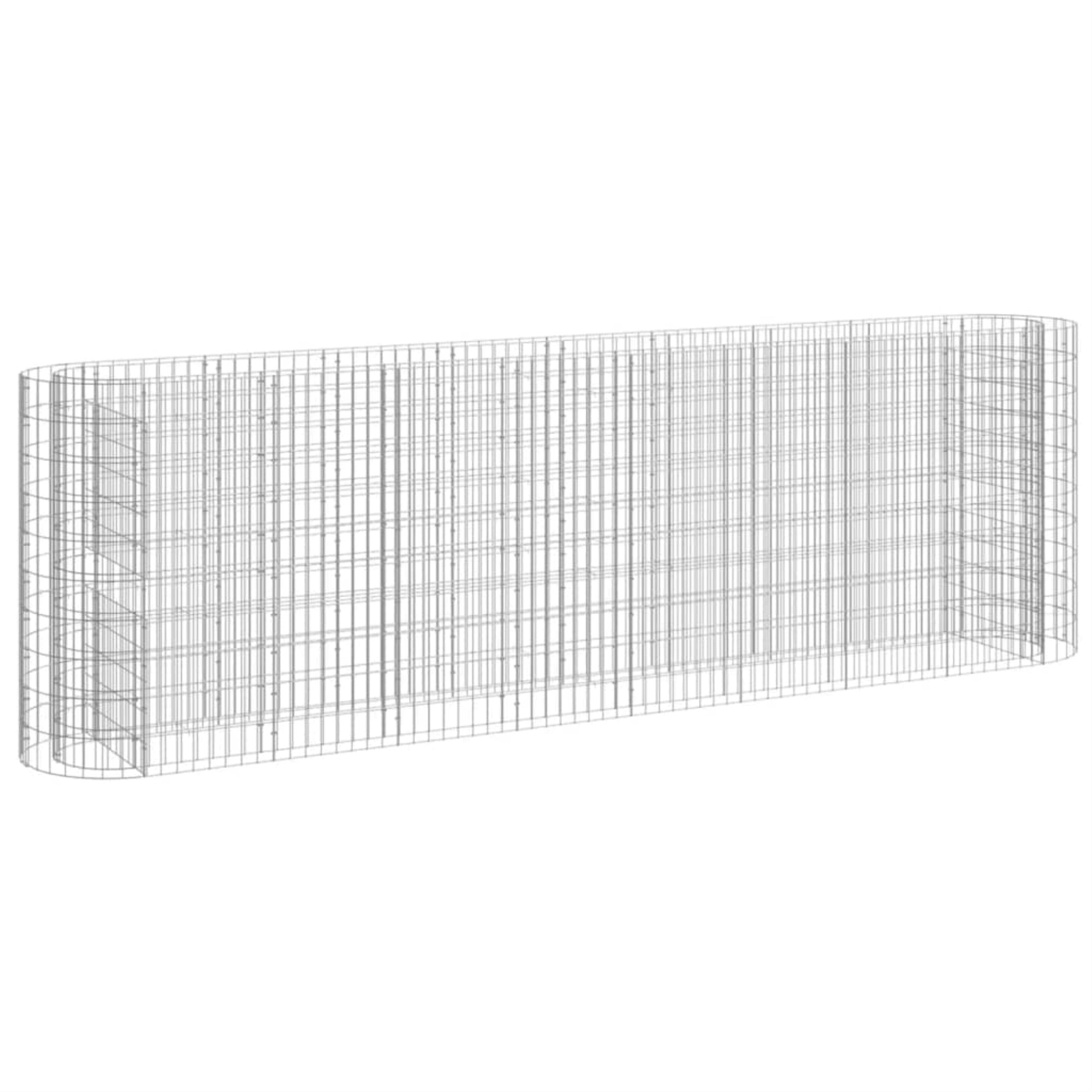 Vidaxl Gabion Raised Bed Galvanized Iron 129.9'X19.7'X39.4'