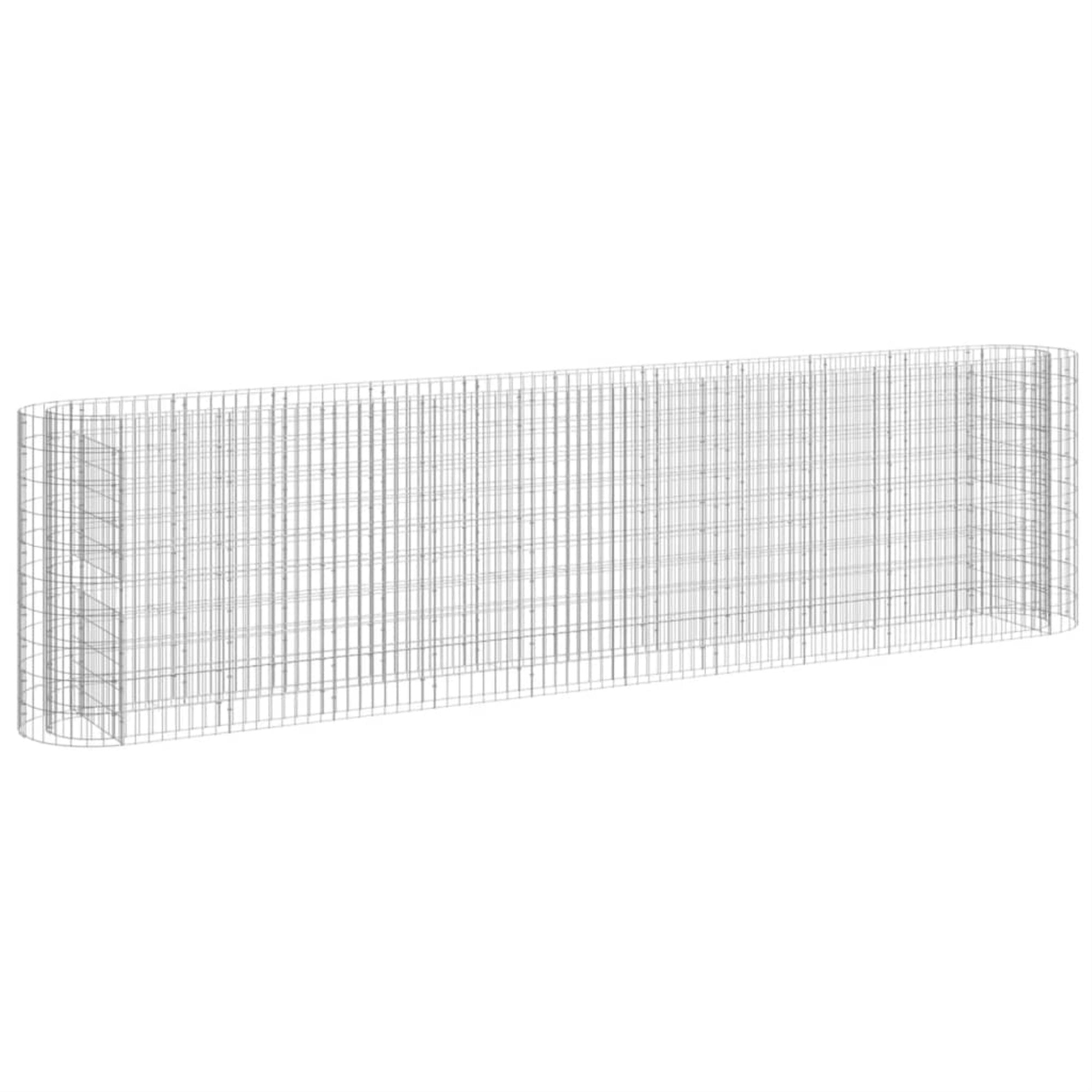 Vidaxl Gabion Raised Bed Galvanized Iron 157.5'X19.7'X39.4'