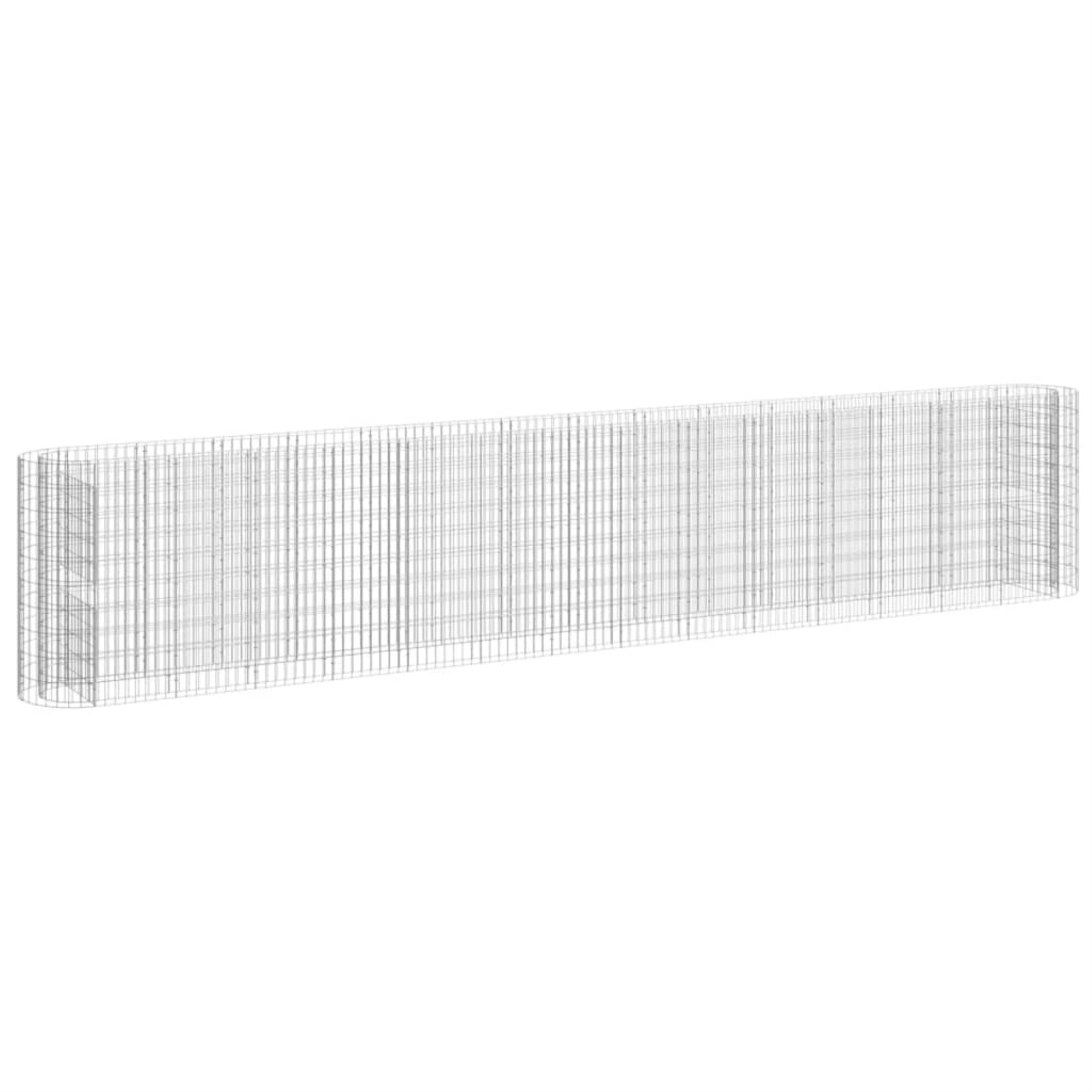 Vidaxl Gabion Raised Bed Galvanized Iron 212.6'X19.7'X39.4'